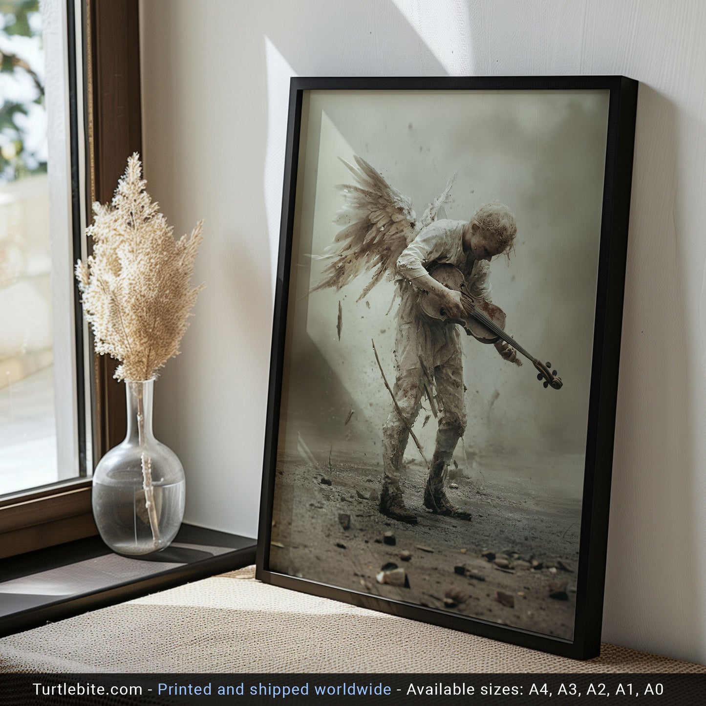 Heavy Metal Angel Painting Poster, Dark Academia Print, Victorian Romance Wall Art