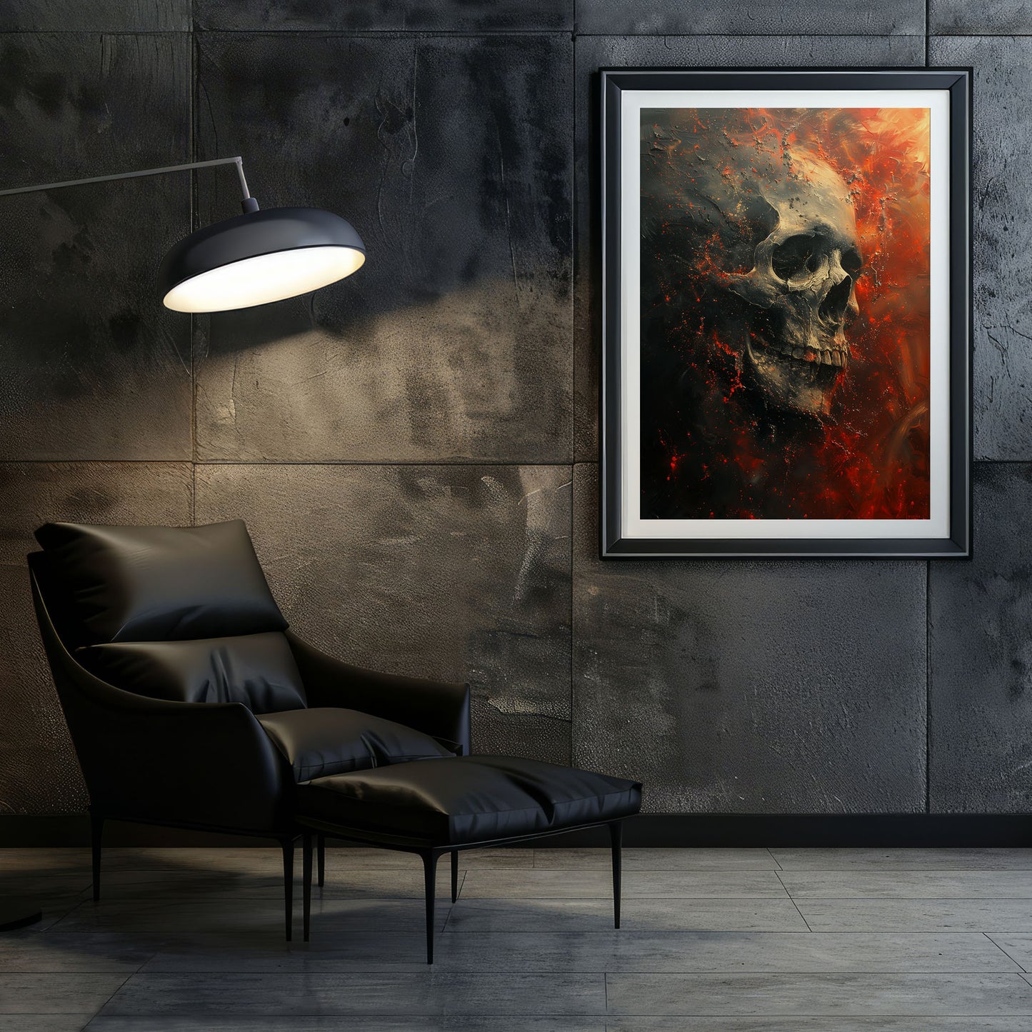 Spooky Red Skull Art - Dark Aesthetic Poster - Gothic Wall Decor