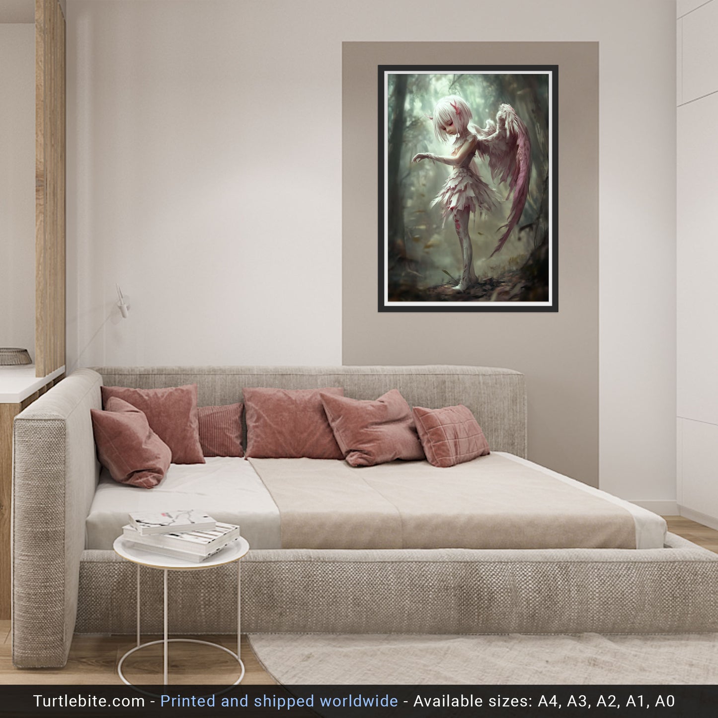 Dark Angel Art Print - Gothic Fallen Angel Wall Decor