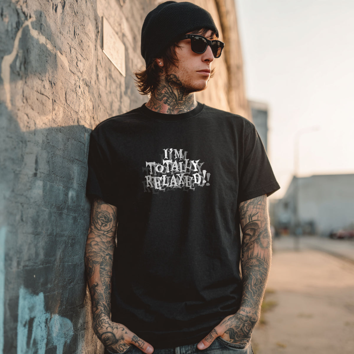 Sarcastic gothic wall art style lettering reimagined as an ironic gothic tee graphic
