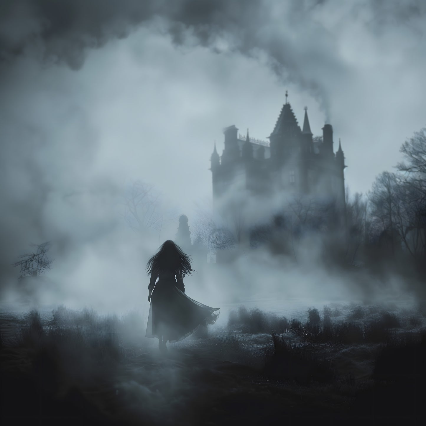 Lonely Ghost on Mysterious Journey - Dark Creepy Gothic Wall Art