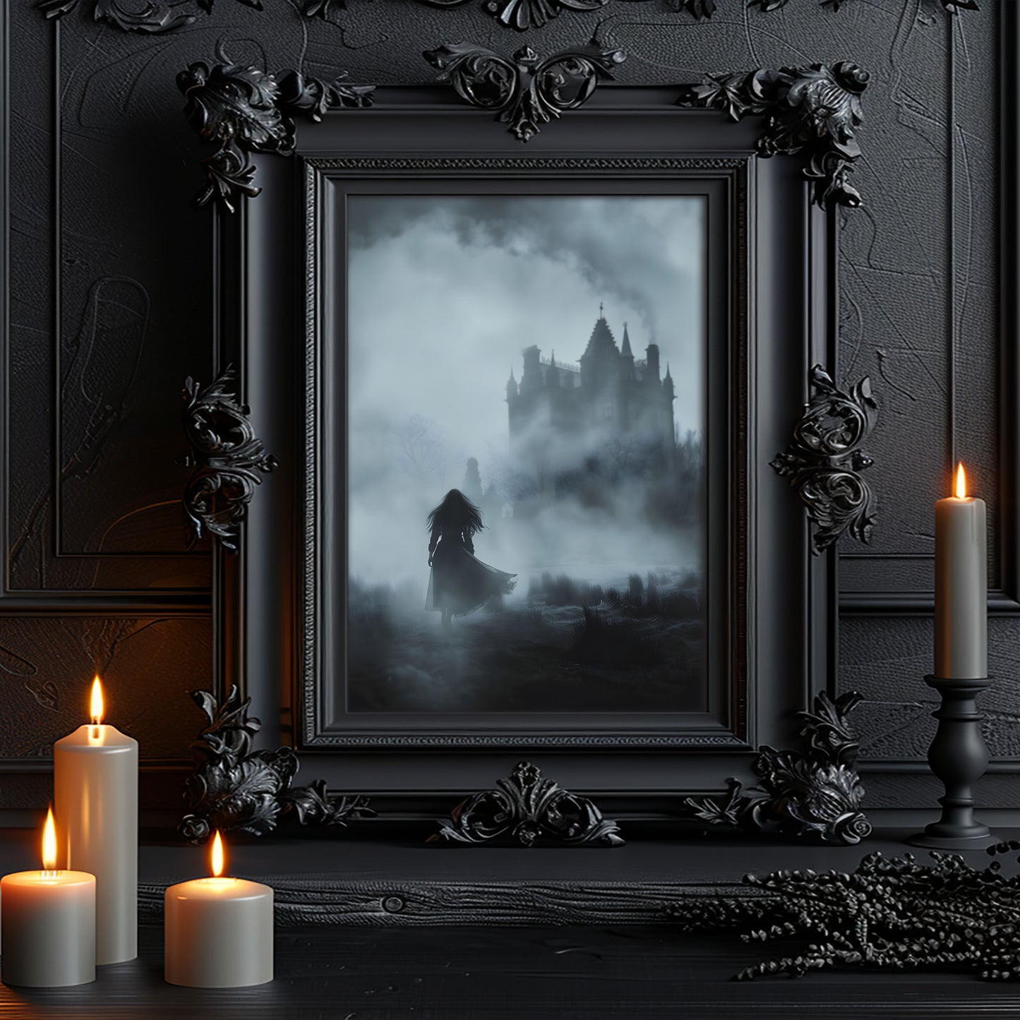 Lonely Ghost on Mysterious Journey - Dark Creepy Gothic Wall Art