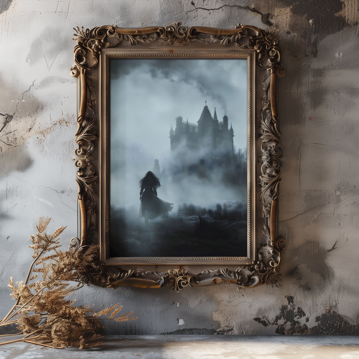 Lonely Ghost on Mysterious Journey - Dark Creepy Gothic Wall Art