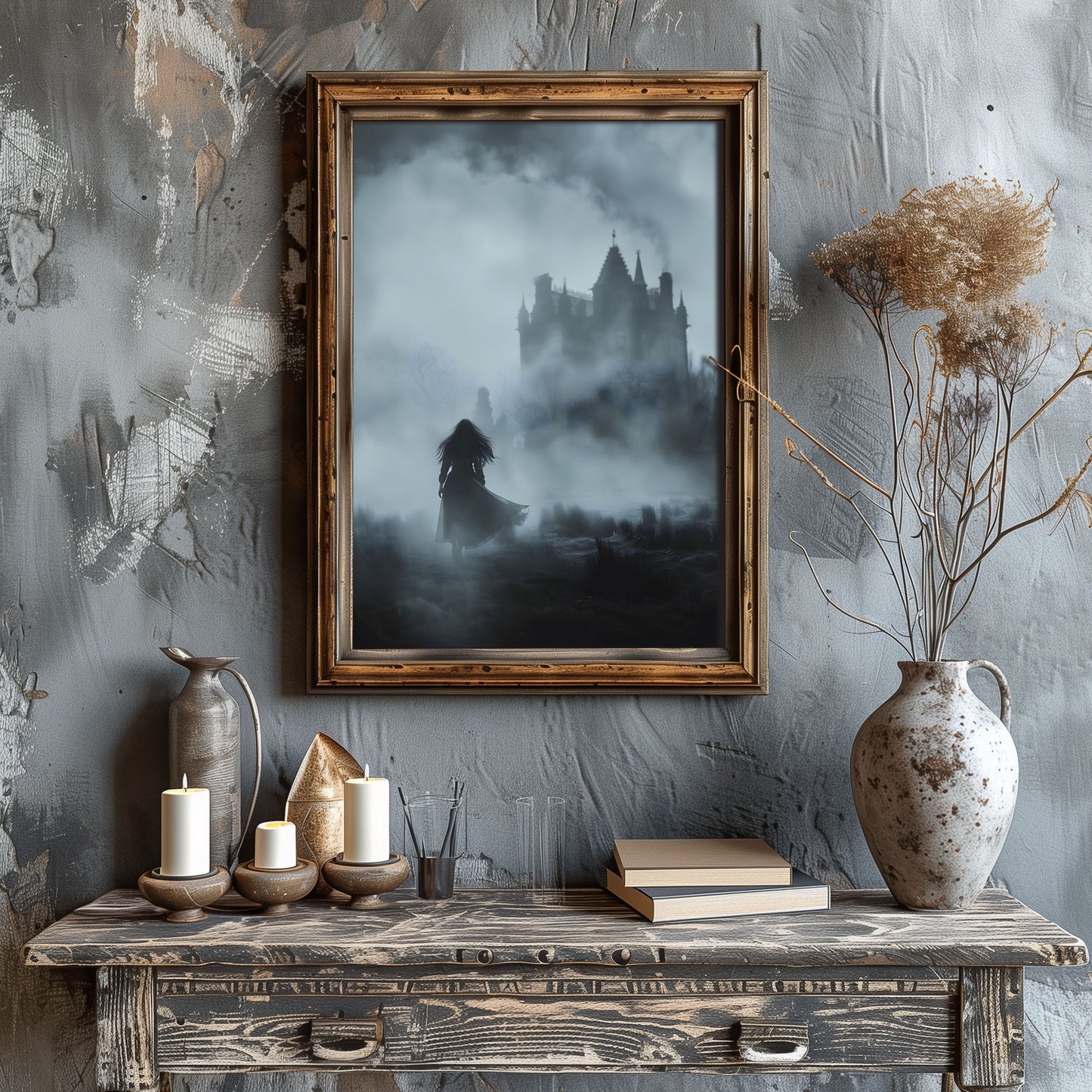 Lonely Ghost on Mysterious Journey - Dark Creepy Gothic Wall Art