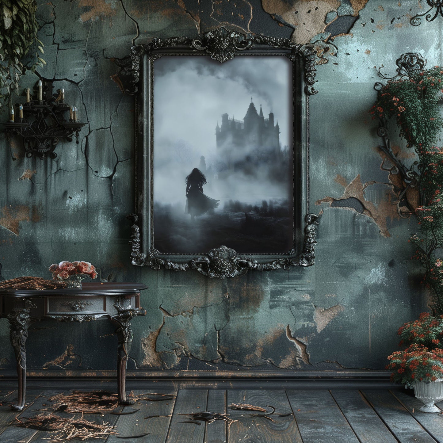 Lonely Ghost on Mysterious Journey - Dark Creepy Gothic Wall Art