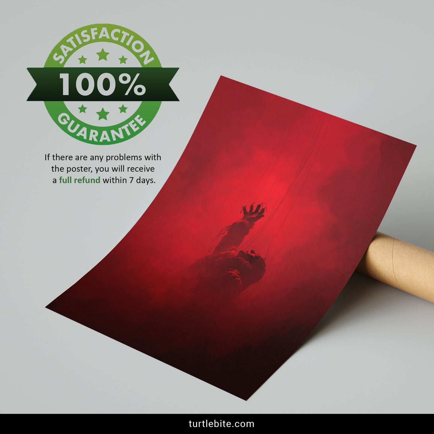 Dark Marionette Poster – Crimson Smoke Gothic Wall Art