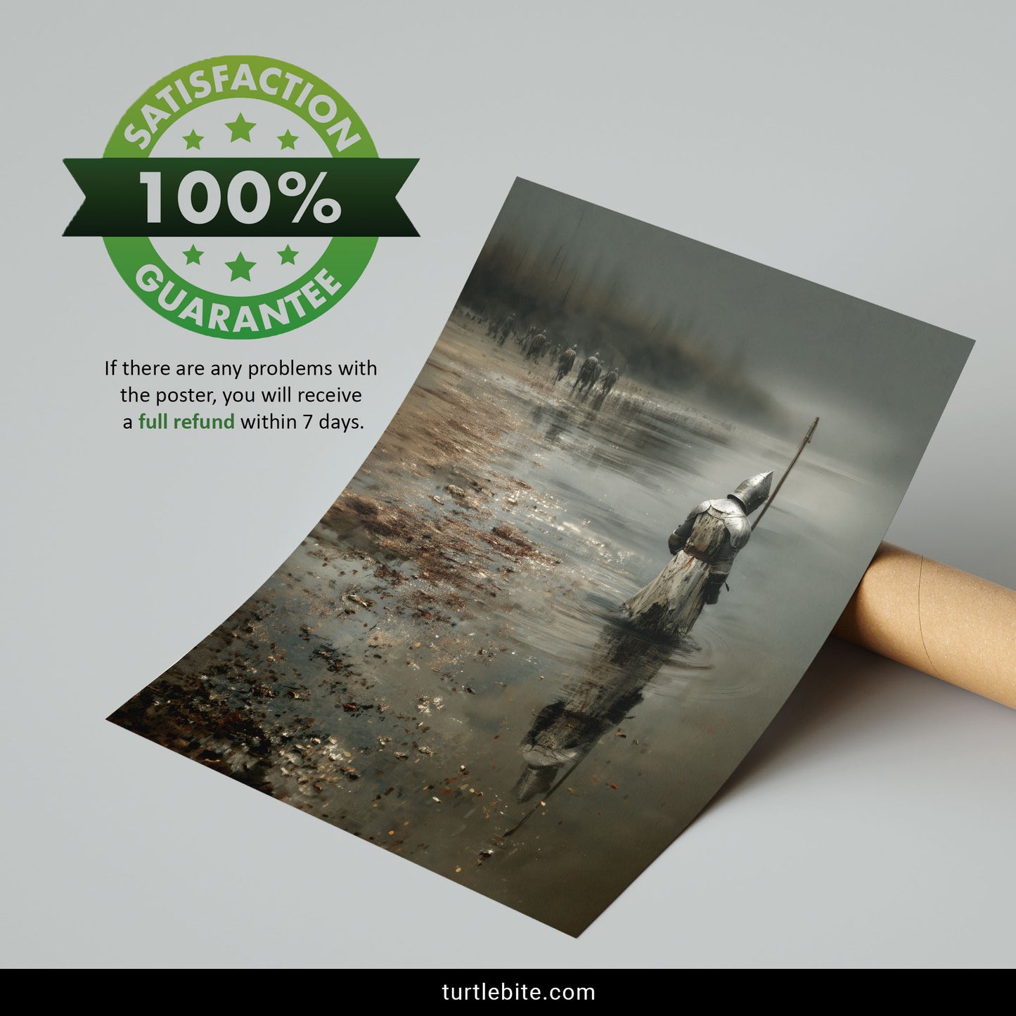 Medieval Knight Art, Dark Fantasy Battle Poster Print