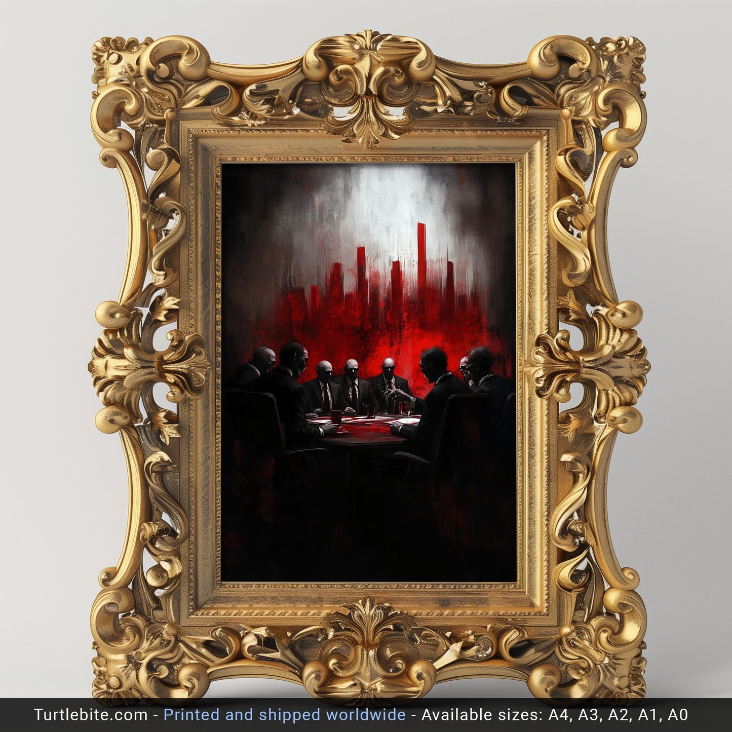 Meeting of the Vampires Poster Painting, Eerie Wall Art for Dark Decor Lovers