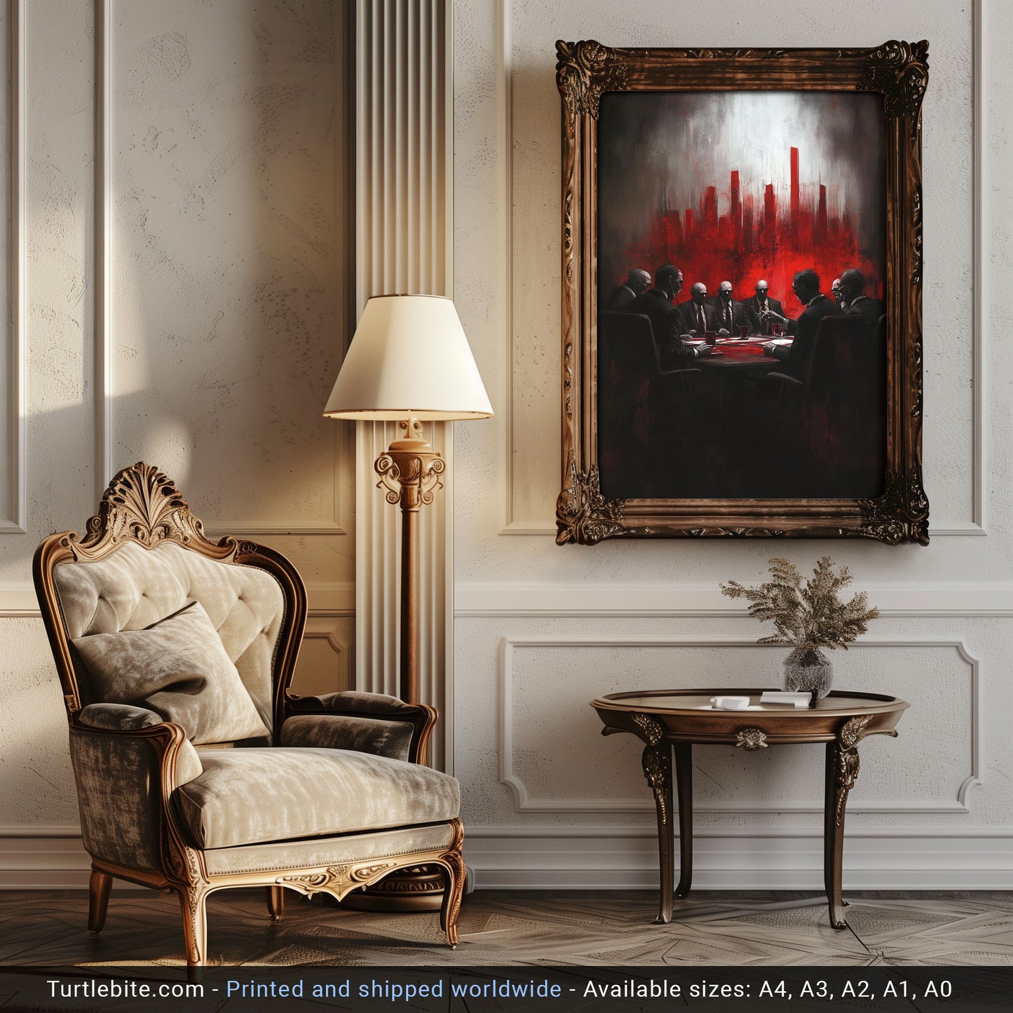 Meeting of the Vampires Poster Painting, Eerie Wall Art for Dark Decor Lovers