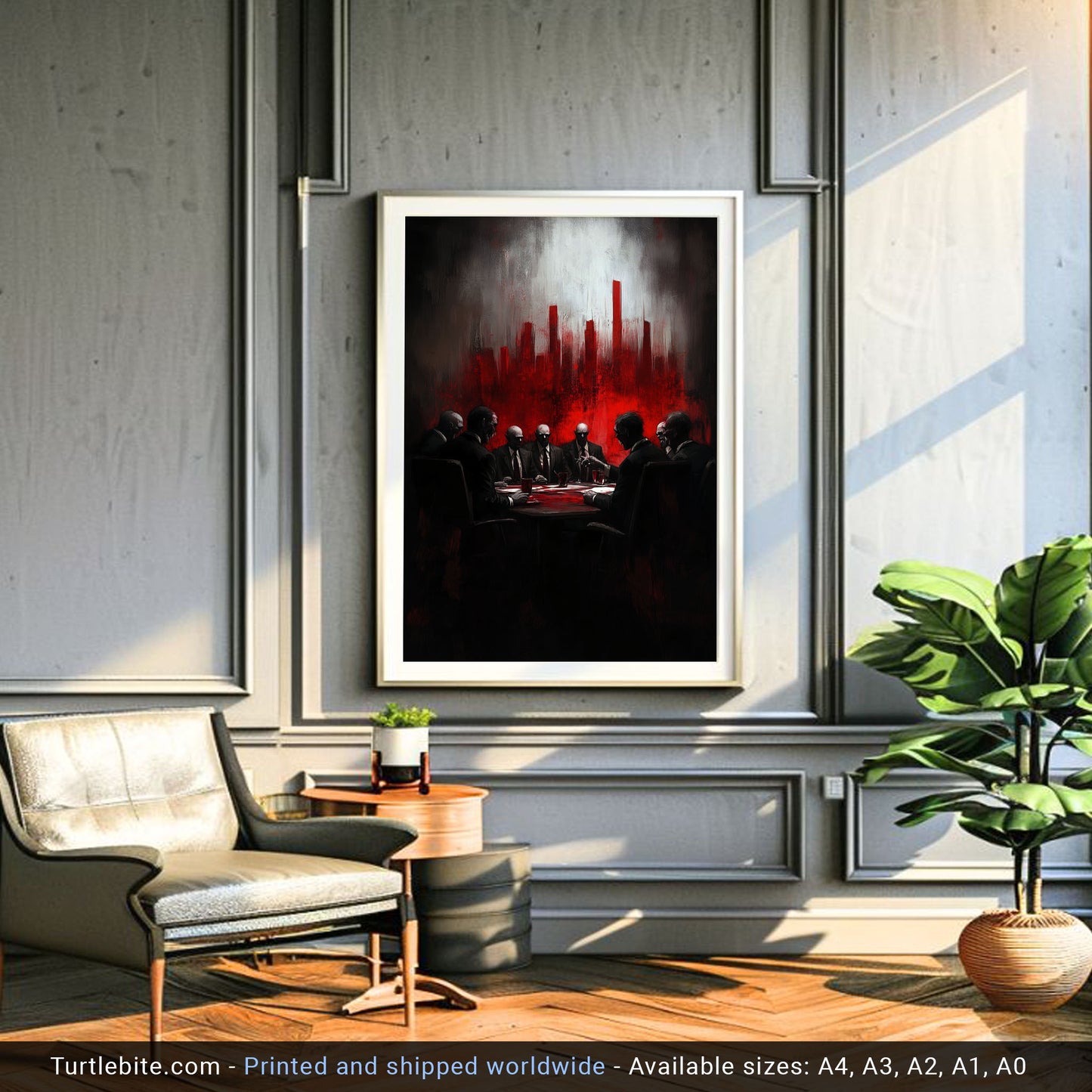 Meeting of the Vampires Poster Painting, Eerie Wall Art for Dark Decor Lovers