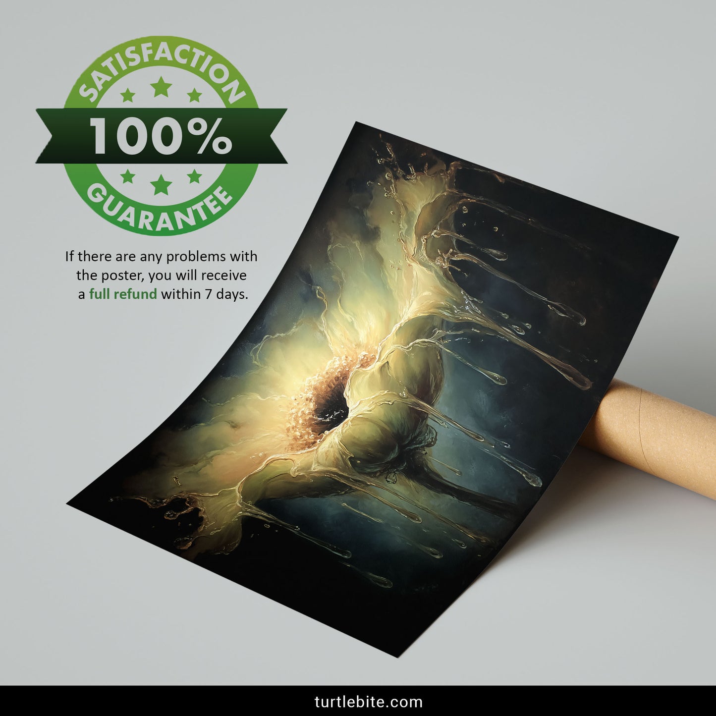 Melting Flower Art Print, Dark Botanical Dripping Poster