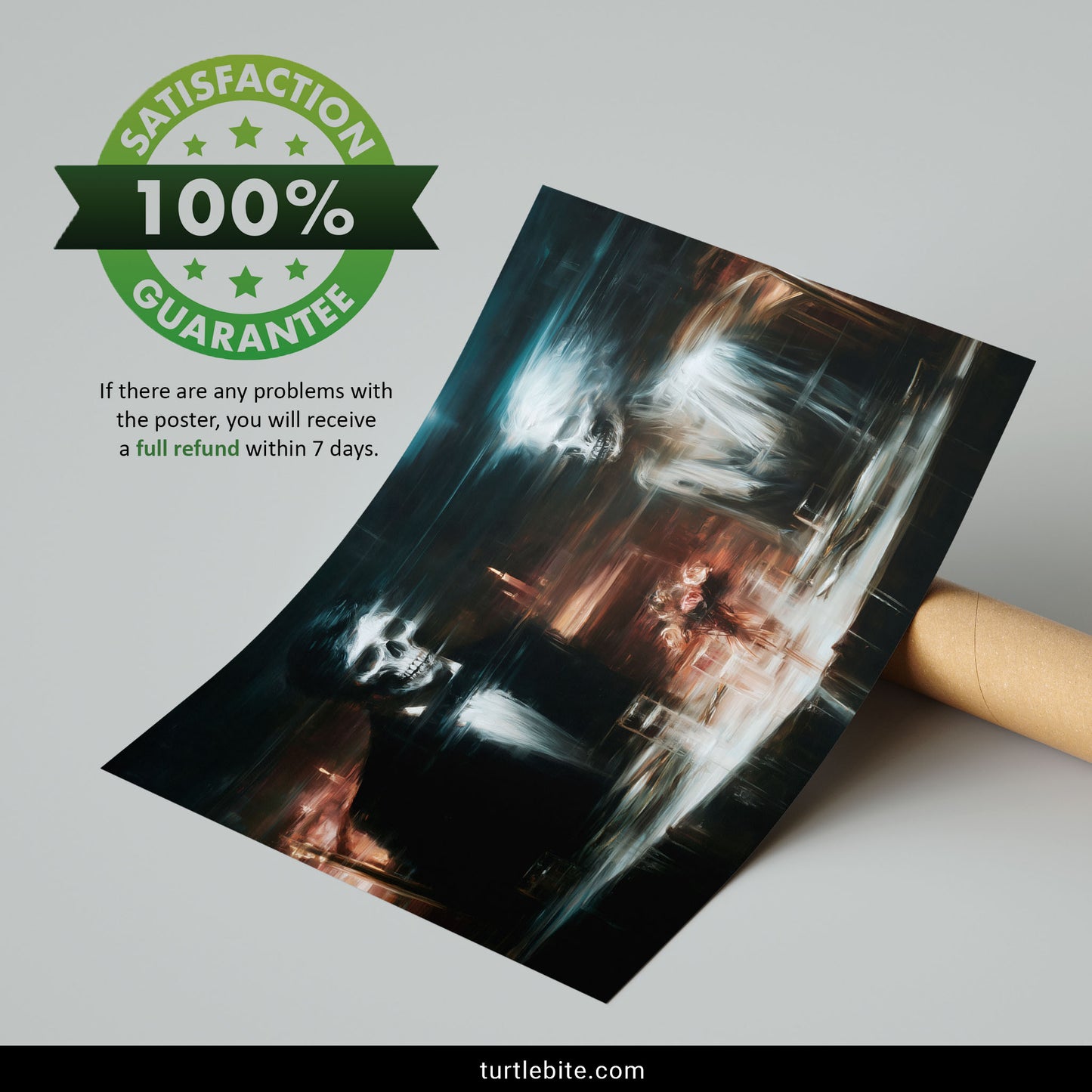 Memento Mori Poster, Gothic Skeleton Couple Art Print