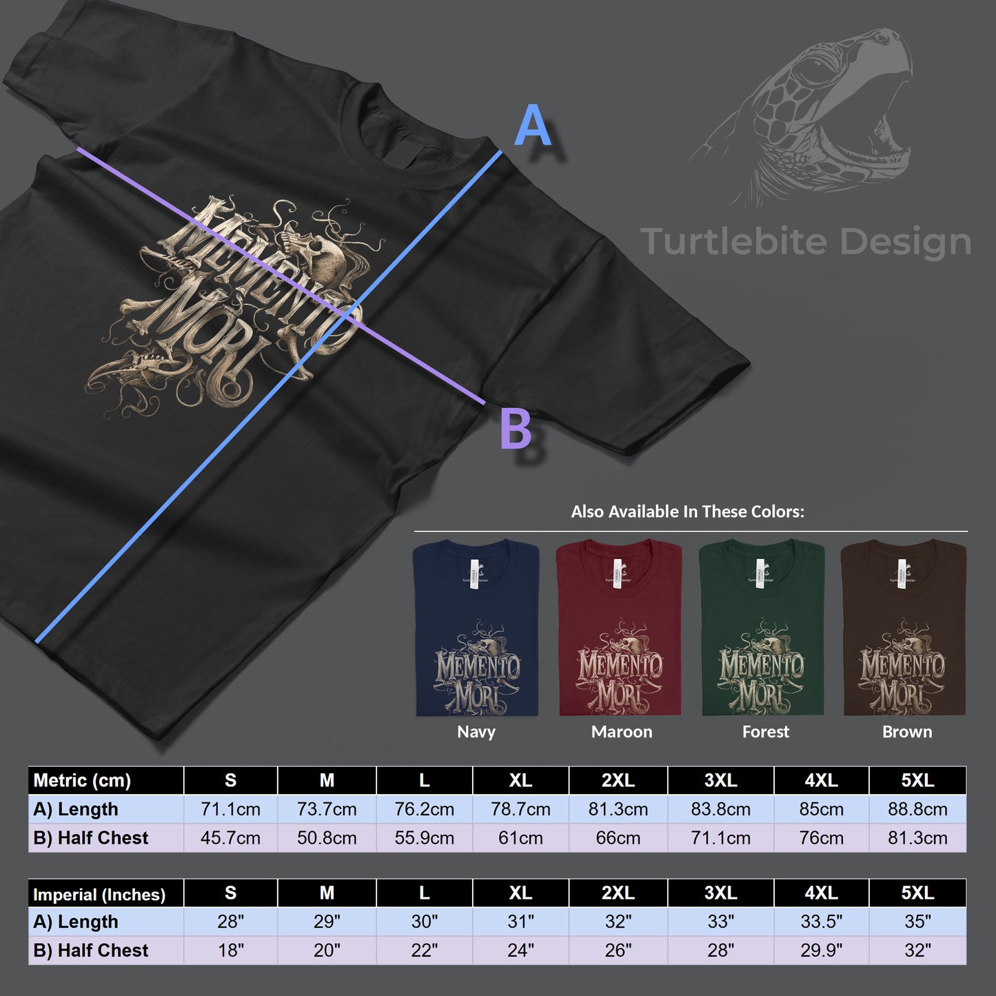 Memento Mori Skull T-Shirt, Dark Art Gothic Clothing