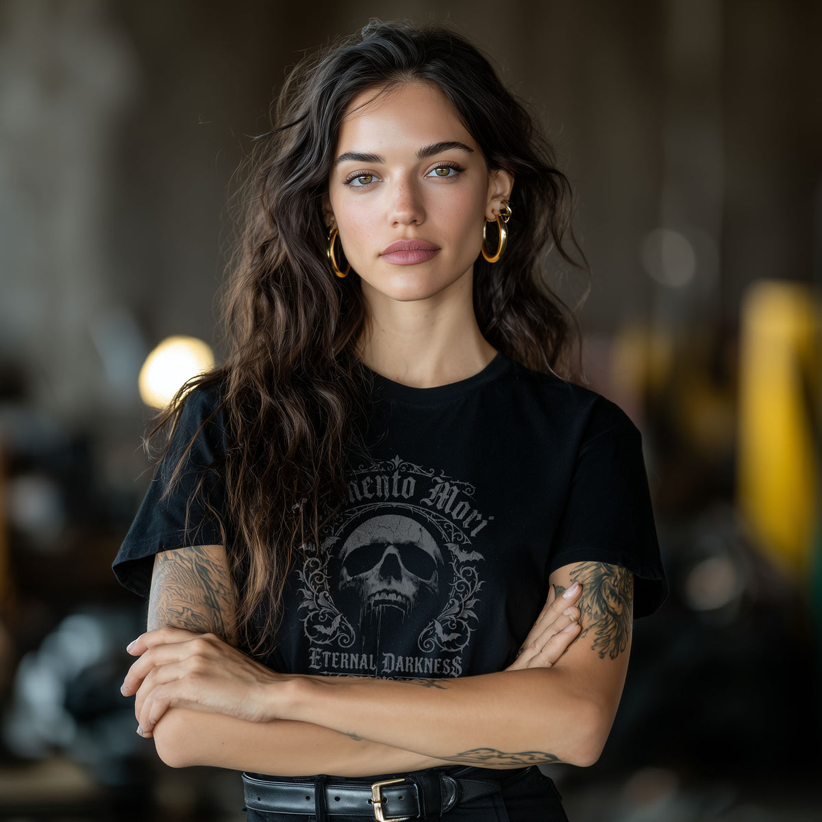 Memento Mori Skull Tee – Gothic Bats & Blood T-Shirt
