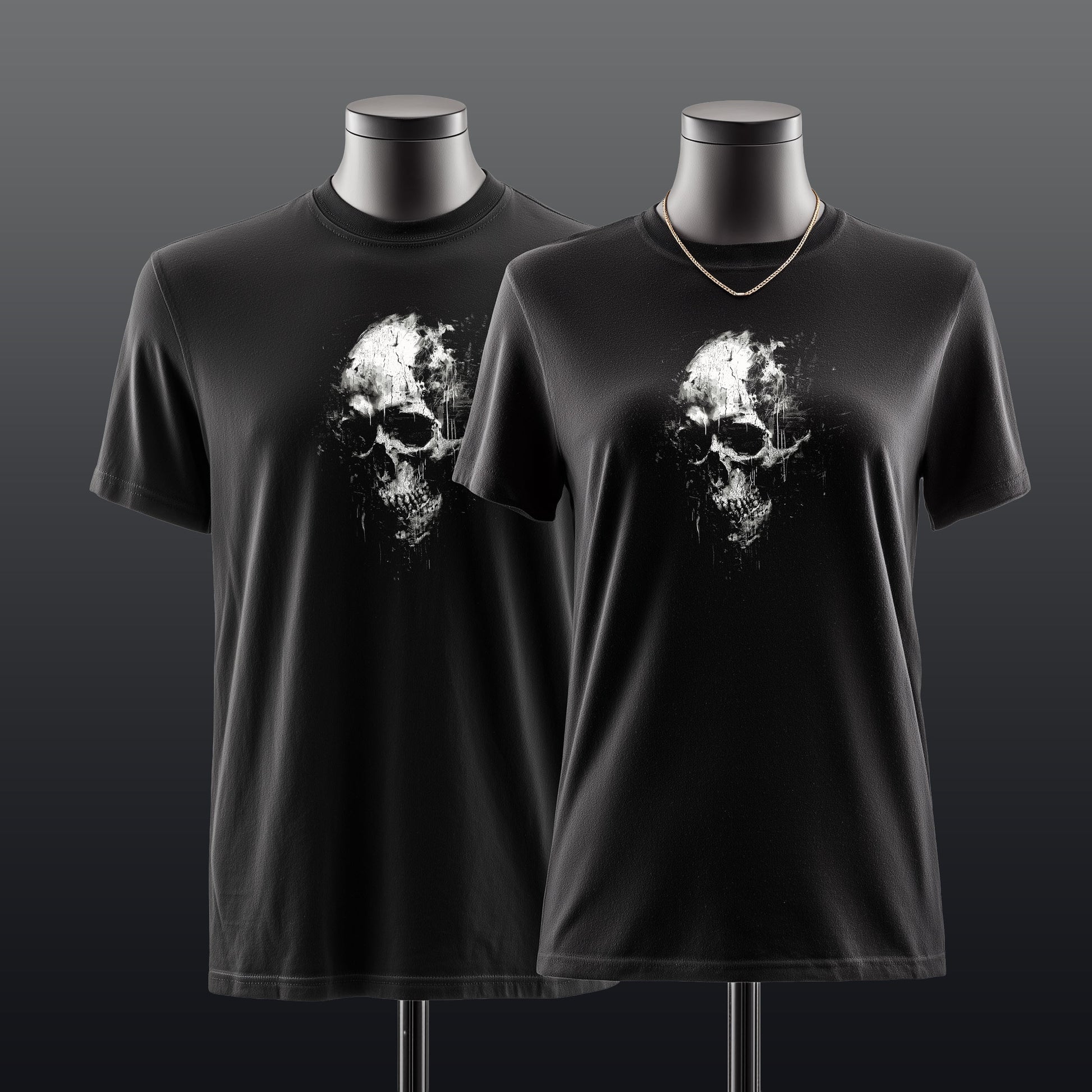 Horror grunge skull t-shirt macabre dark art gift for him or her