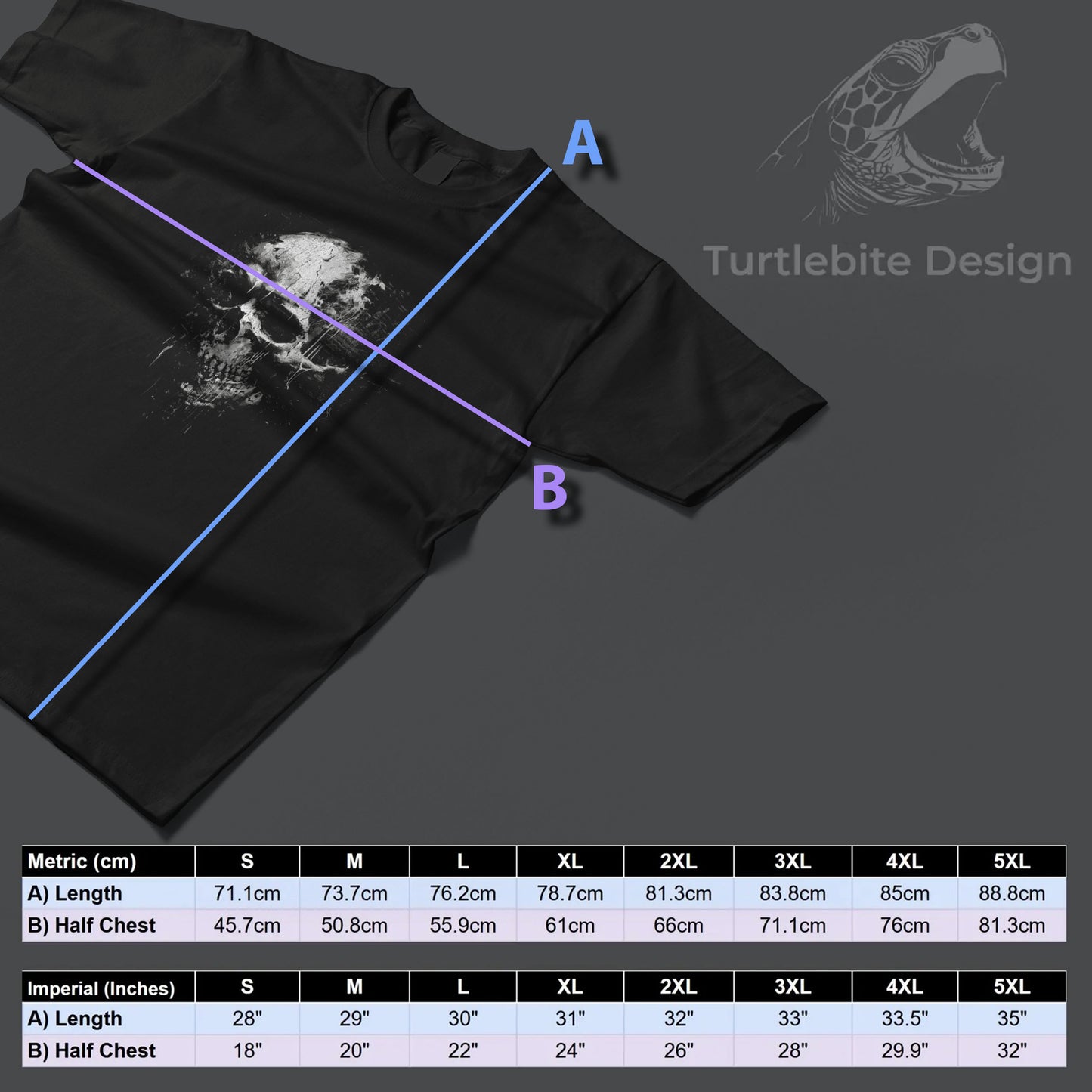 Horror grunge skull t-shirt macabre dark art gift for him or her
