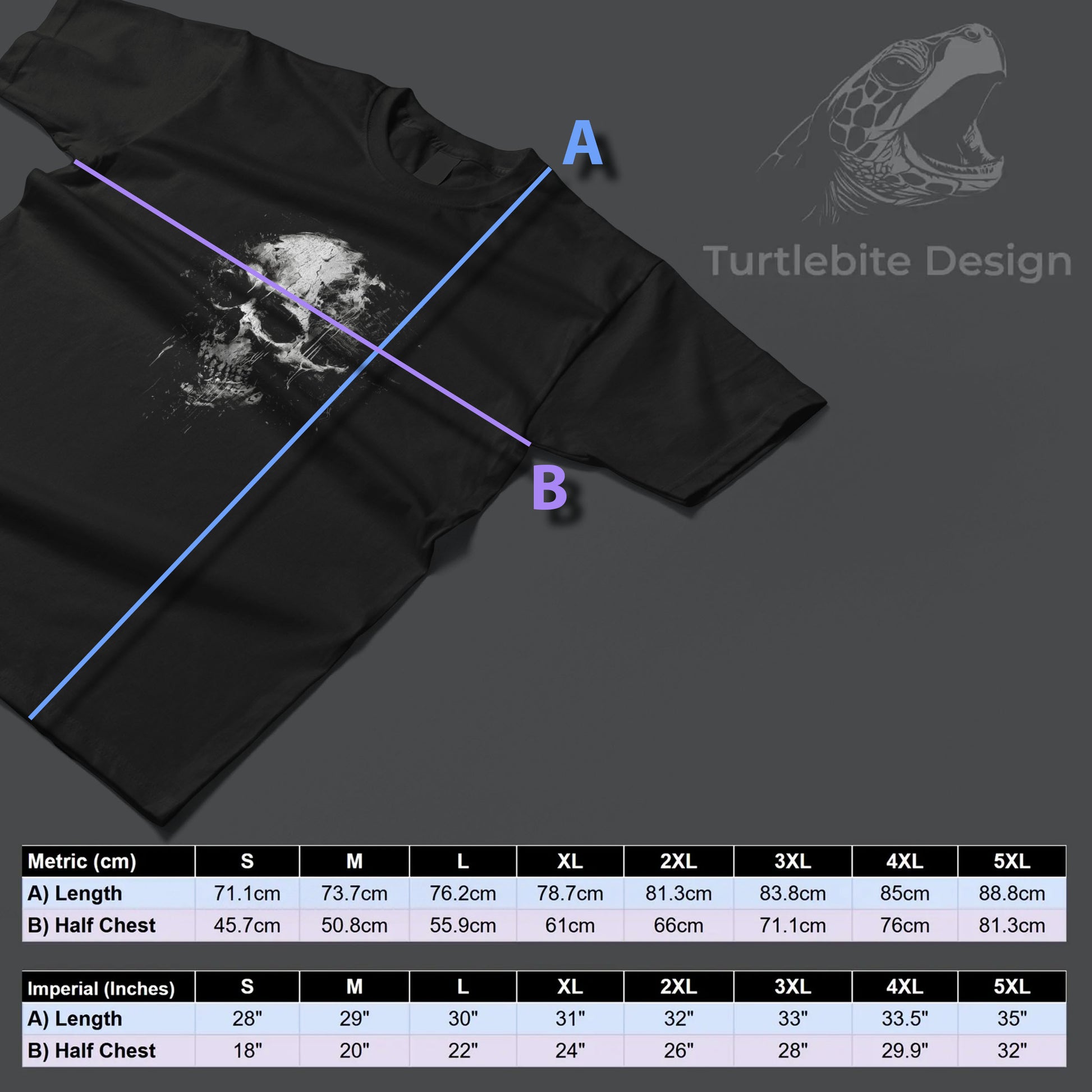 Horror grunge skull t-shirt macabre dark art gift for him or her