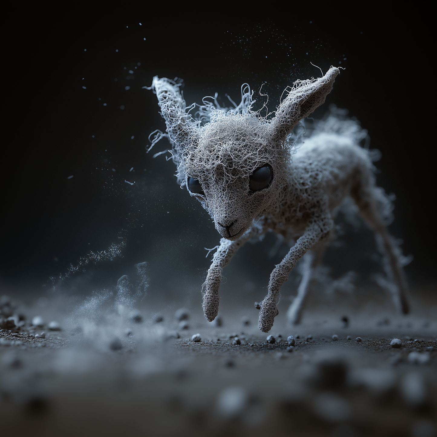 Creepy Cute Micro Dust Lamb Poster | Moody Print | Dreamy Wall Art | Wonderful Microscopic Life