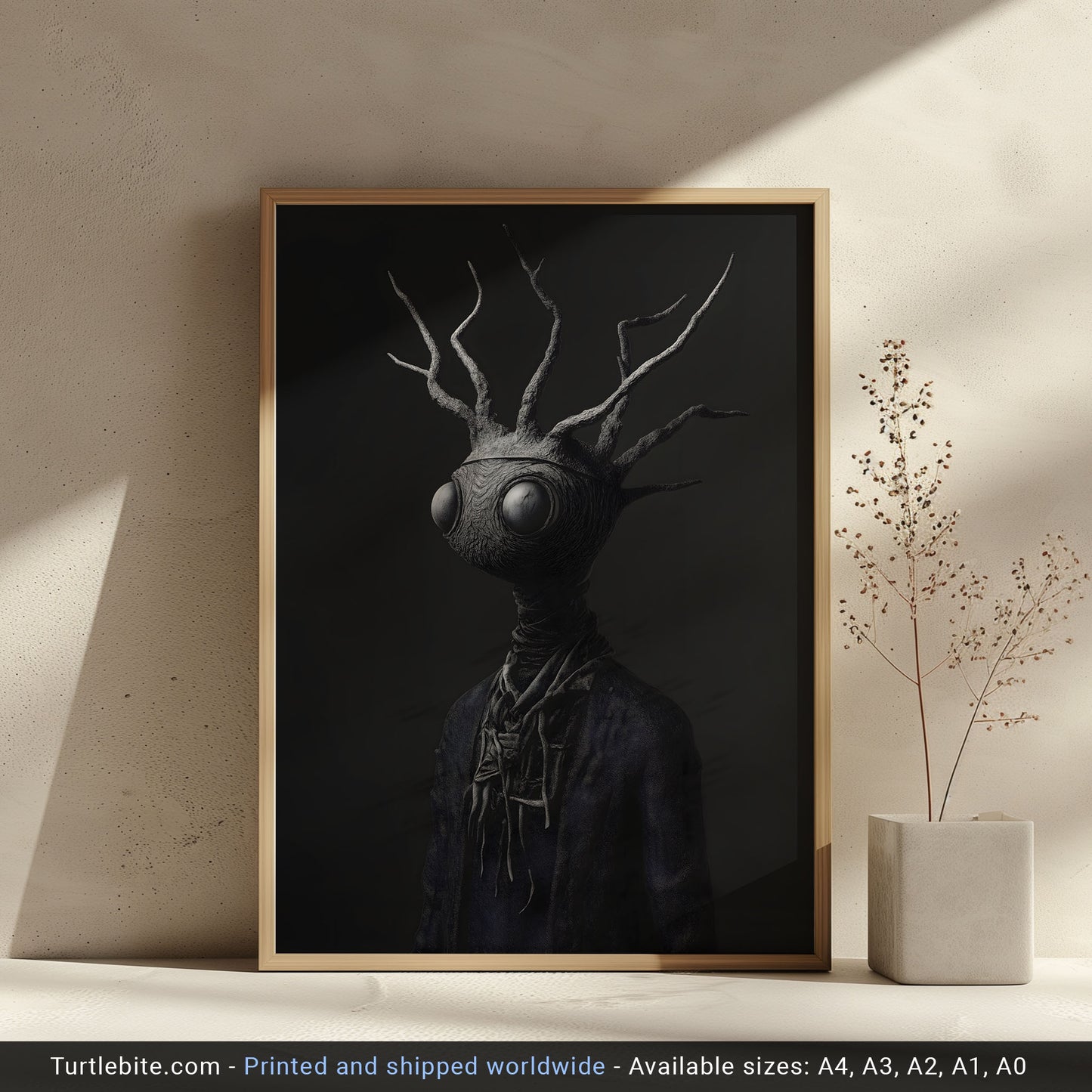 Moody Monochrome Tree Man Print - Gothic Wall Art for Eclectic Home Decor - Haunting Fine Art for Modern Spaces