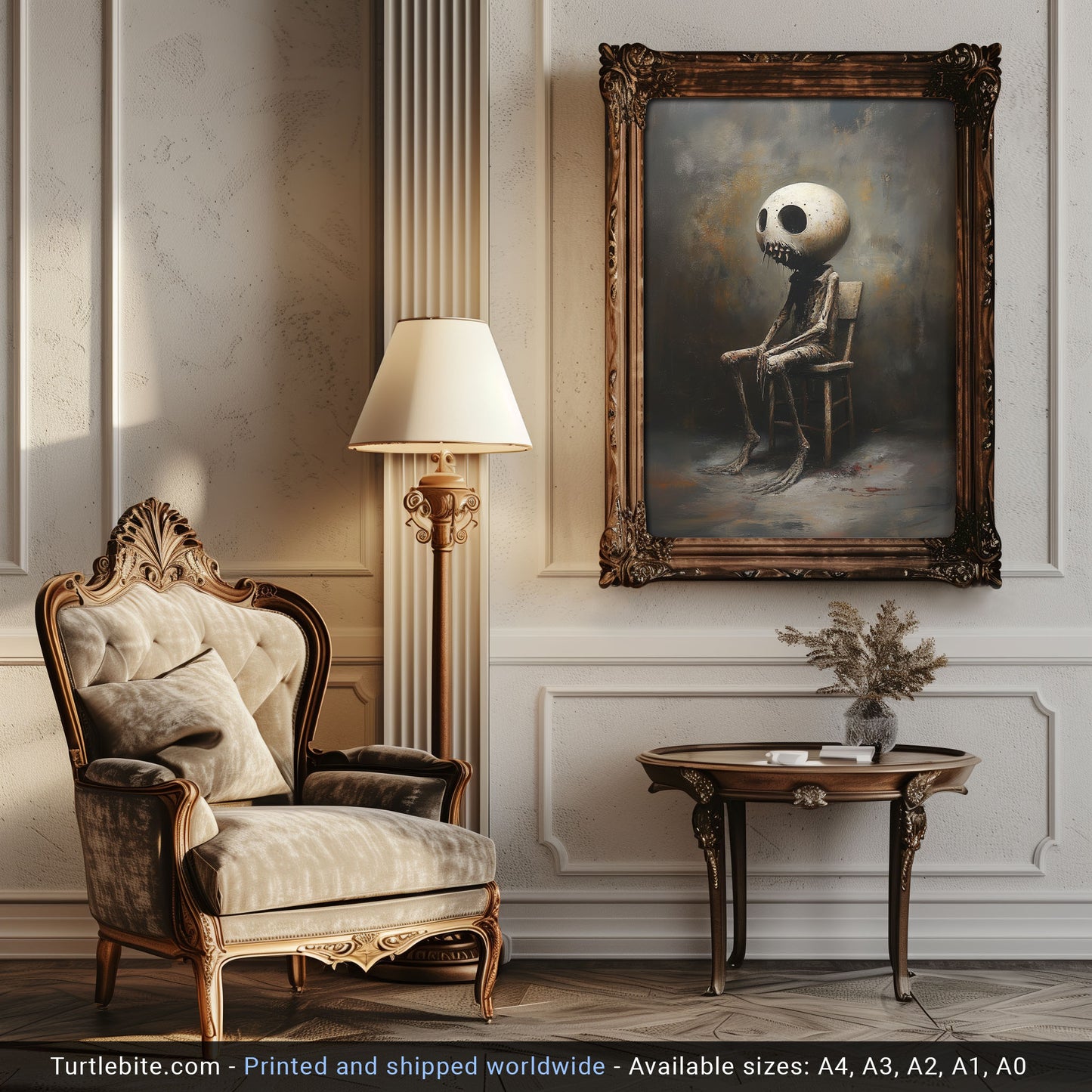 Moody Silent Waiting Painting Poster - Dark Aesthetic Wall Art