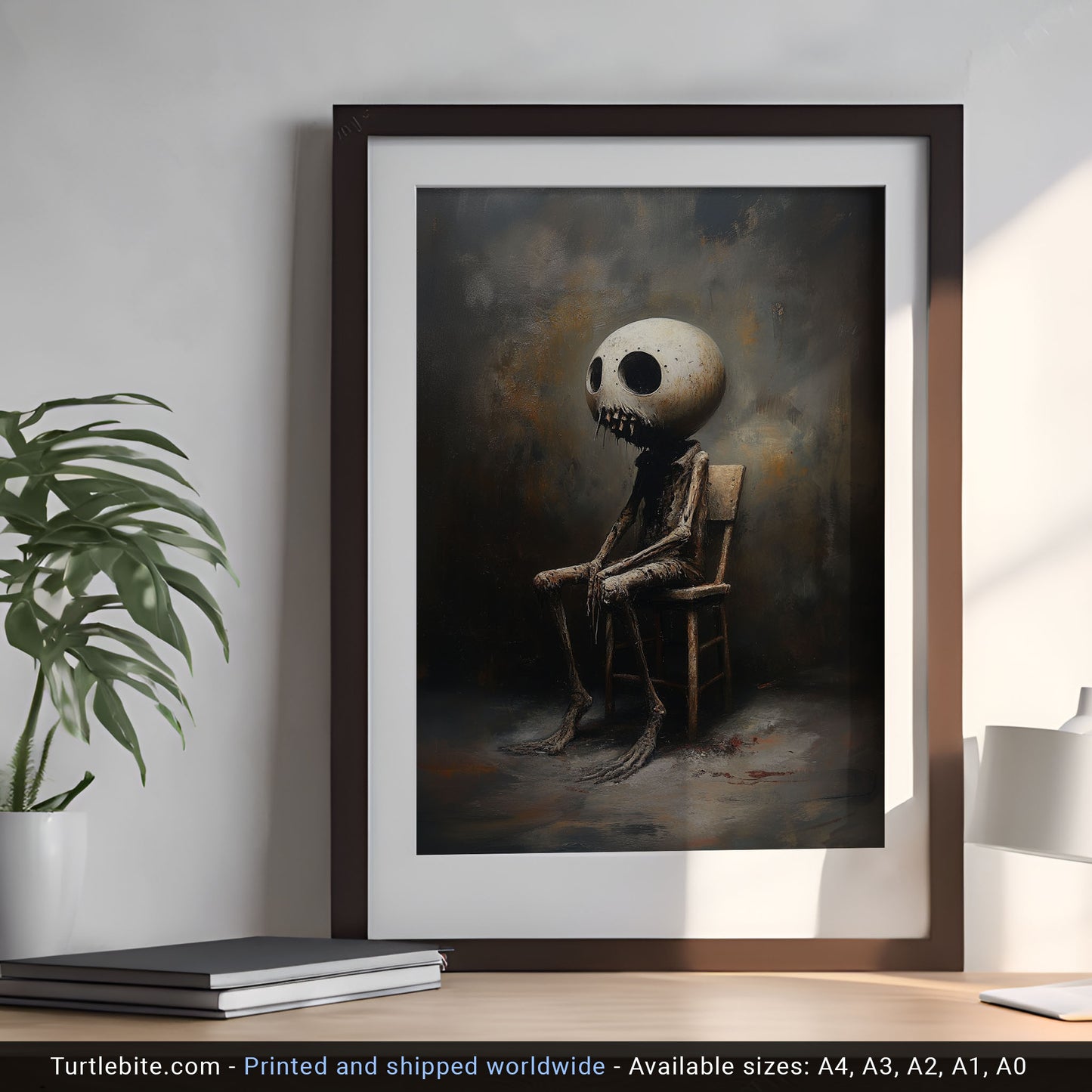 Moody Silent Waiting Painting Poster - Dark Aesthetic Wall Art