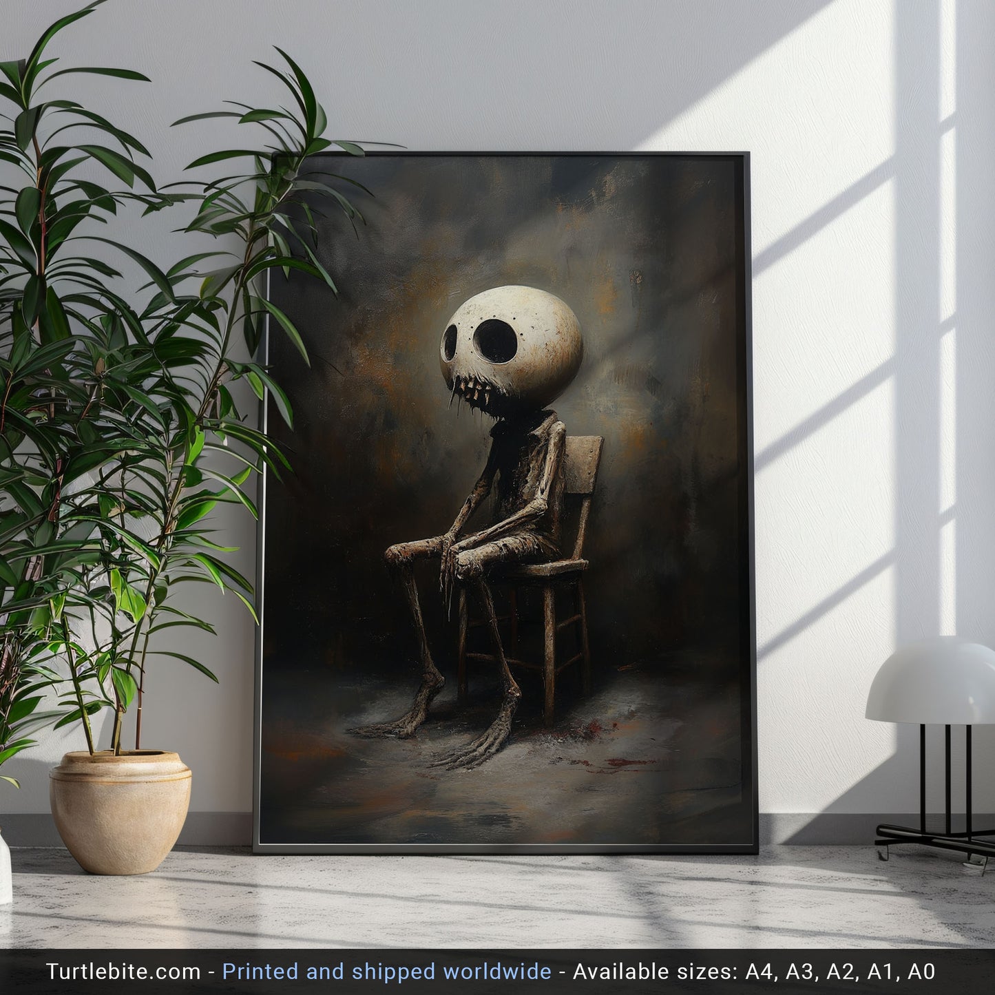 Moody Silent Waiting Painting Poster - Dark Aesthetic Wall Art