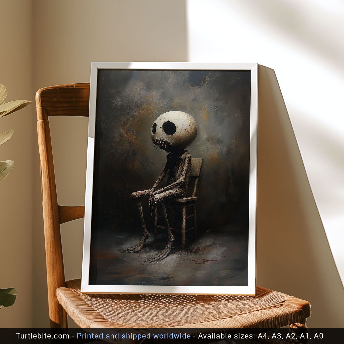 Moody Silent Waiting Painting Poster - Dark Aesthetic Wall Art