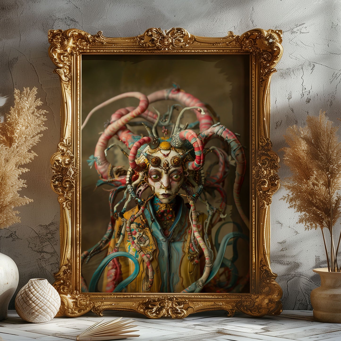 Mysterious Medusa Wall Decor - Unique Ghostly Weirdcore Art Print