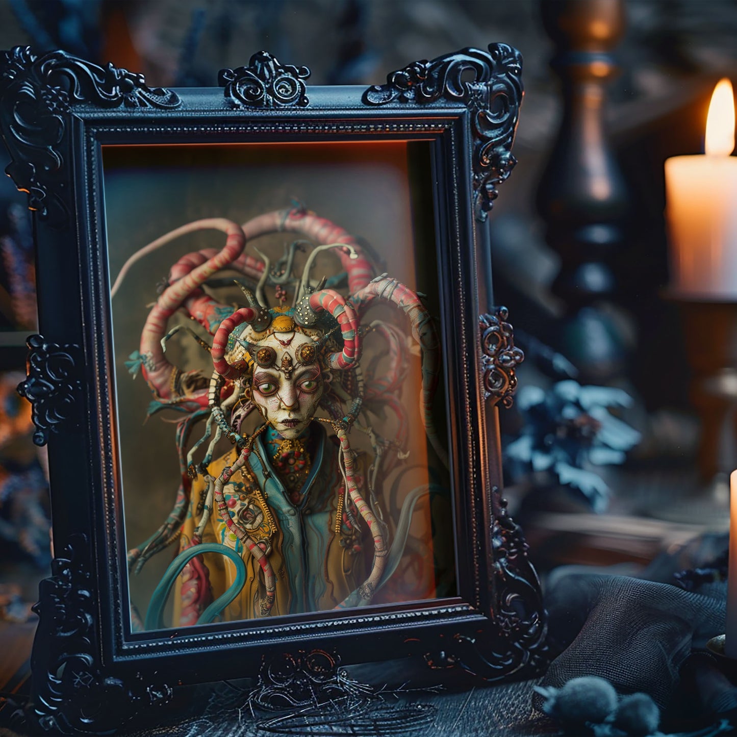 Mysterious Medusa Wall Decor - Unique Ghostly Weirdcore Art Print