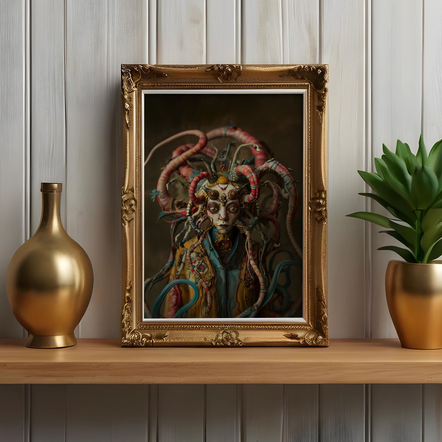 Mysterious Medusa Wall Decor - Unique Ghostly Weirdcore Art Print