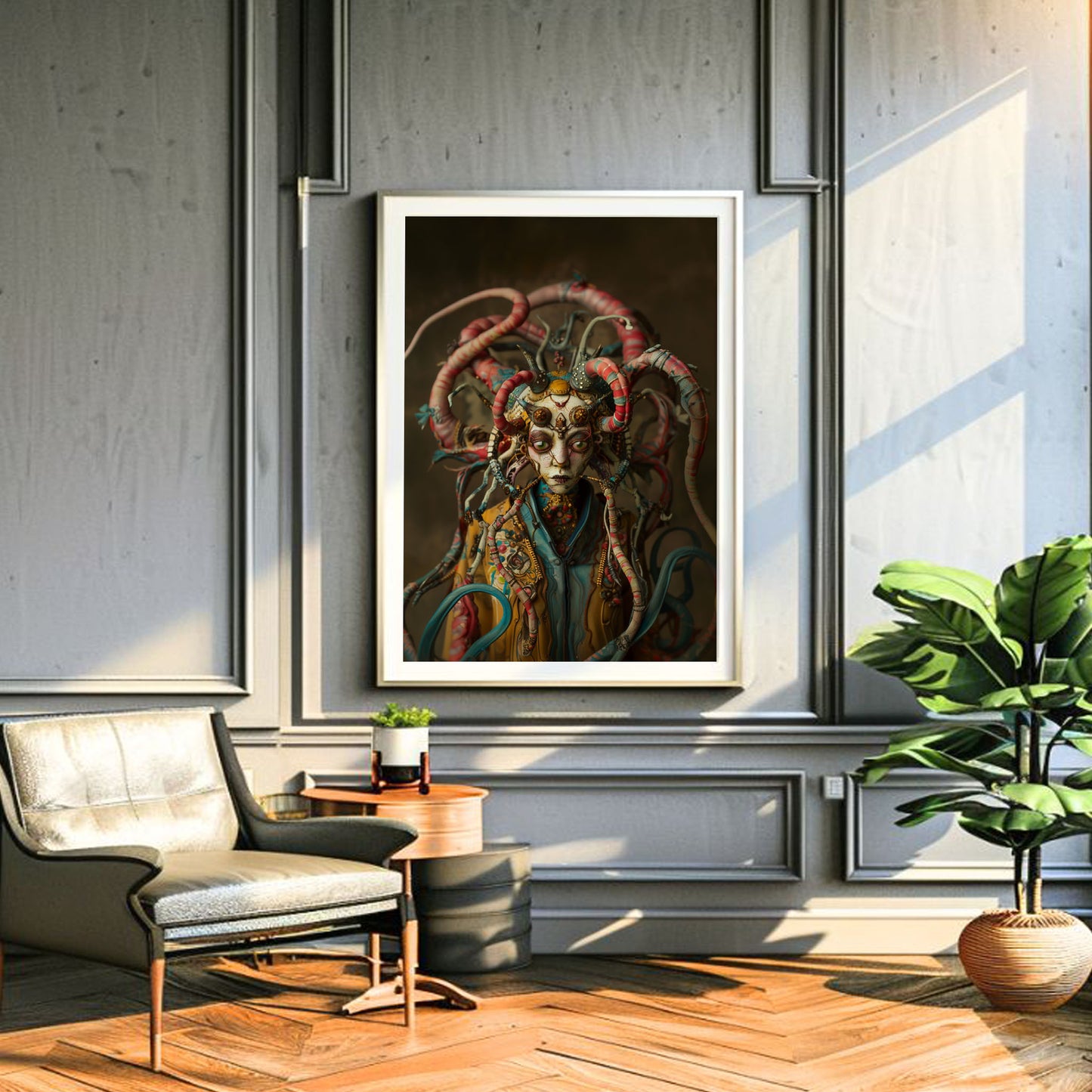 Mysterious Medusa Wall Decor - Unique Ghostly Weirdcore Art Print