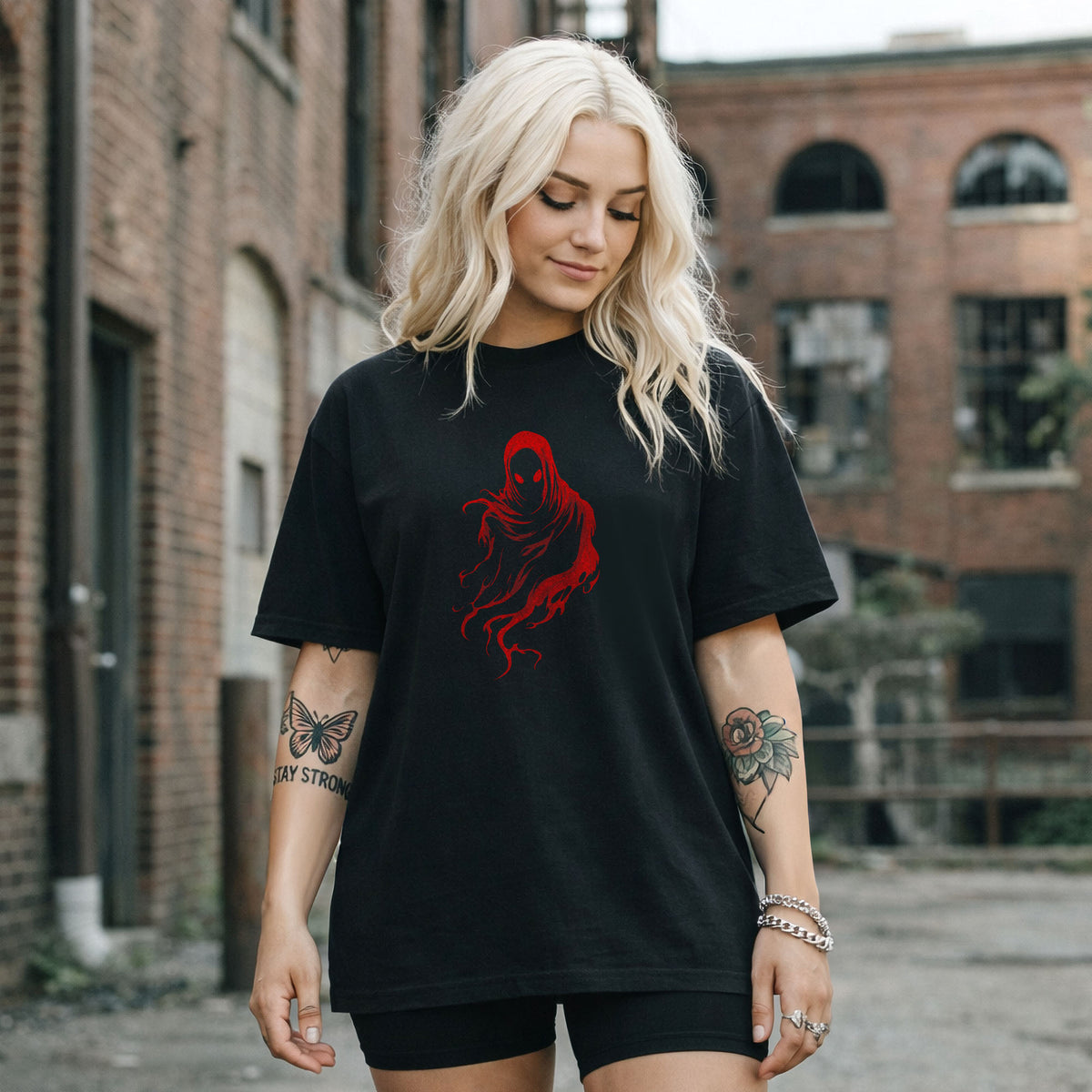 Red Death Ghost Gothic T-Shirt - Dark Art Horror Tee