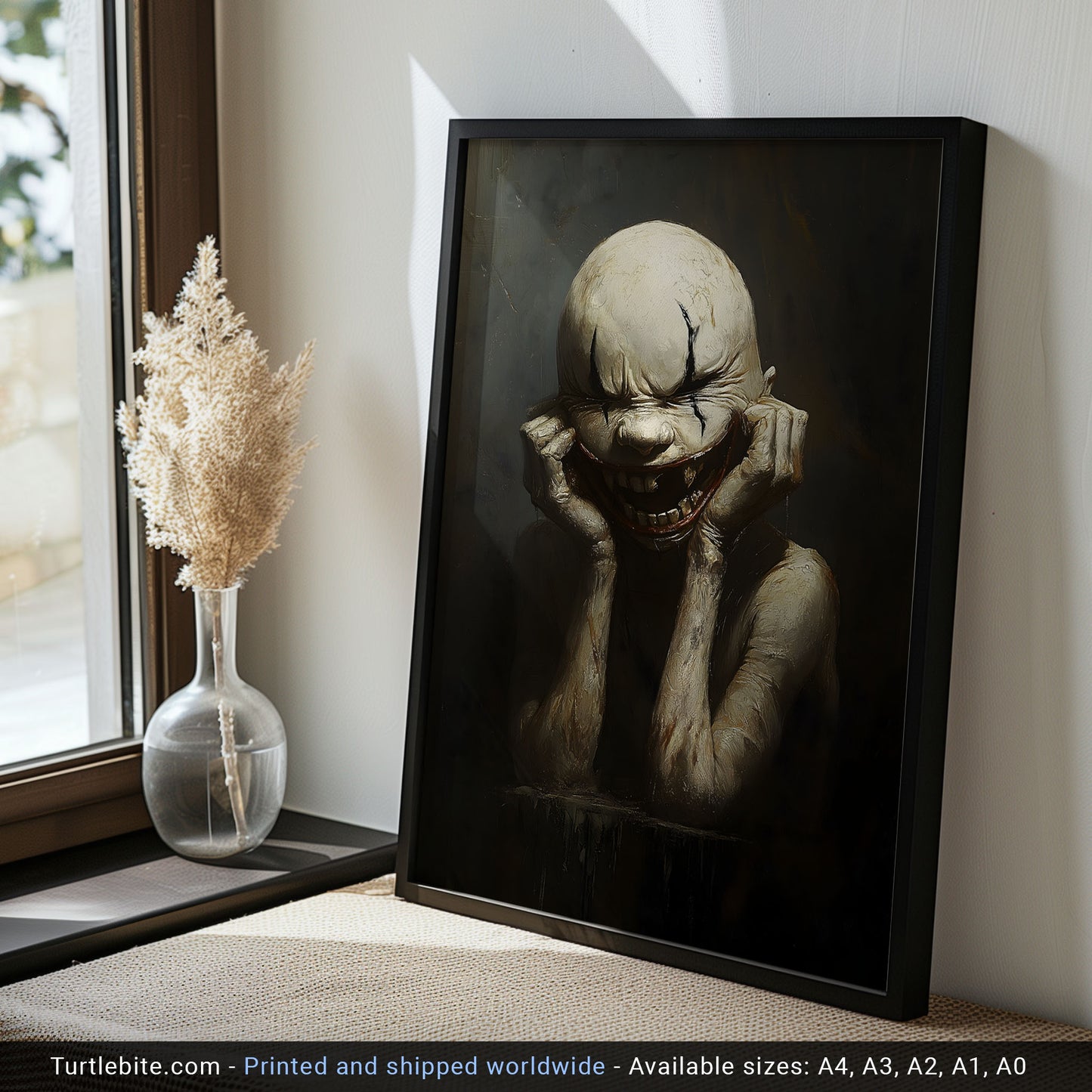 Sarcastic Dark Circus Clown Poster - Halloween Wall Decor for Quirky Homes - Gothic Clowncore Print - Spooky Wall Art for Eccentric Souls