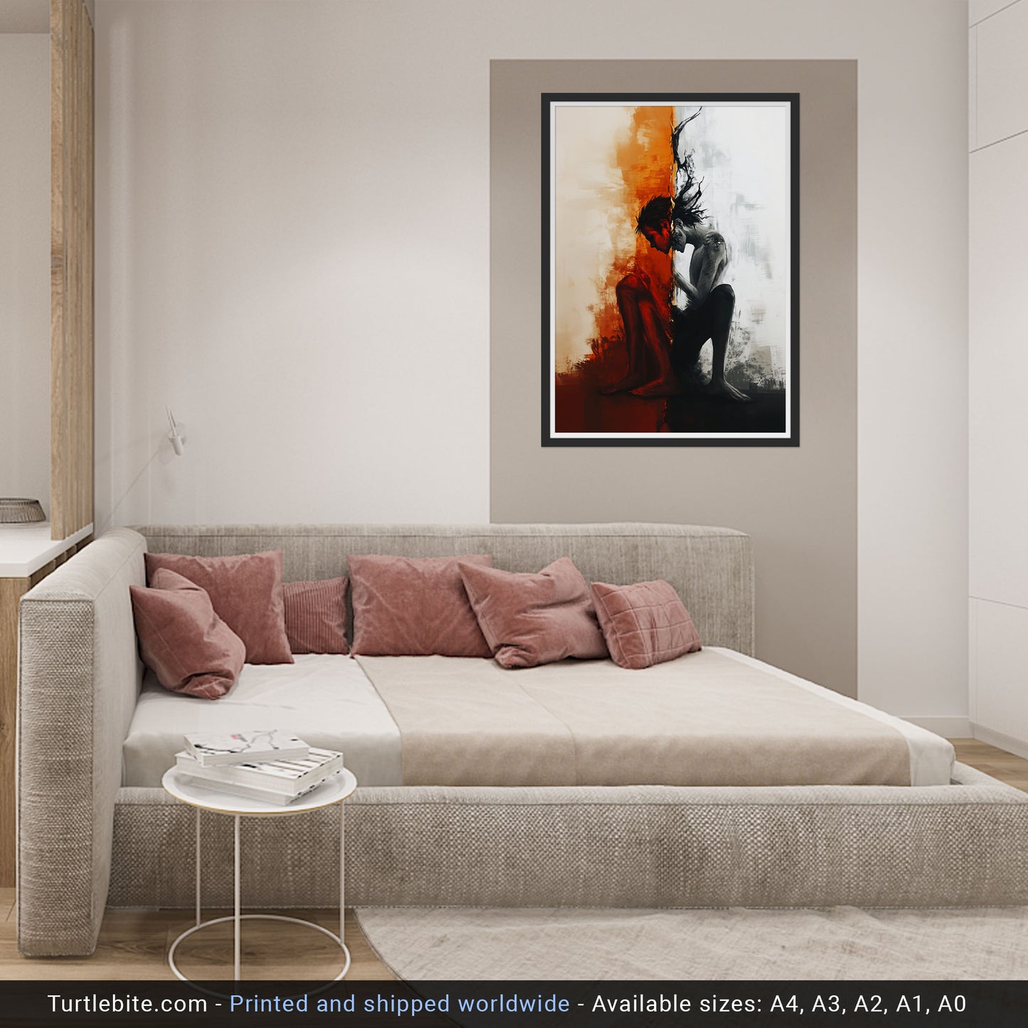 Schizophrenia Wall Art Painting, Basement Poster Print, Dark Aesthetic Oil Painting Poster