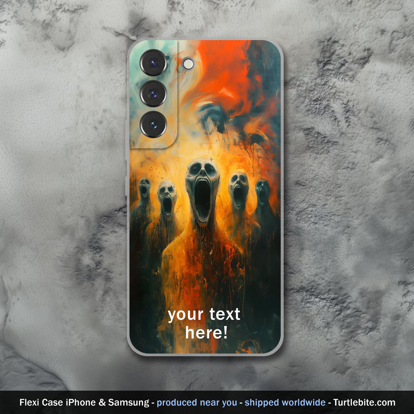 Freaky Screams from Hell Phone Case | Customizable Horror Design for iPhone 15 Pro 14 13 12 11 Plus Samsung S24 Ultra S23 S22 S21 S20