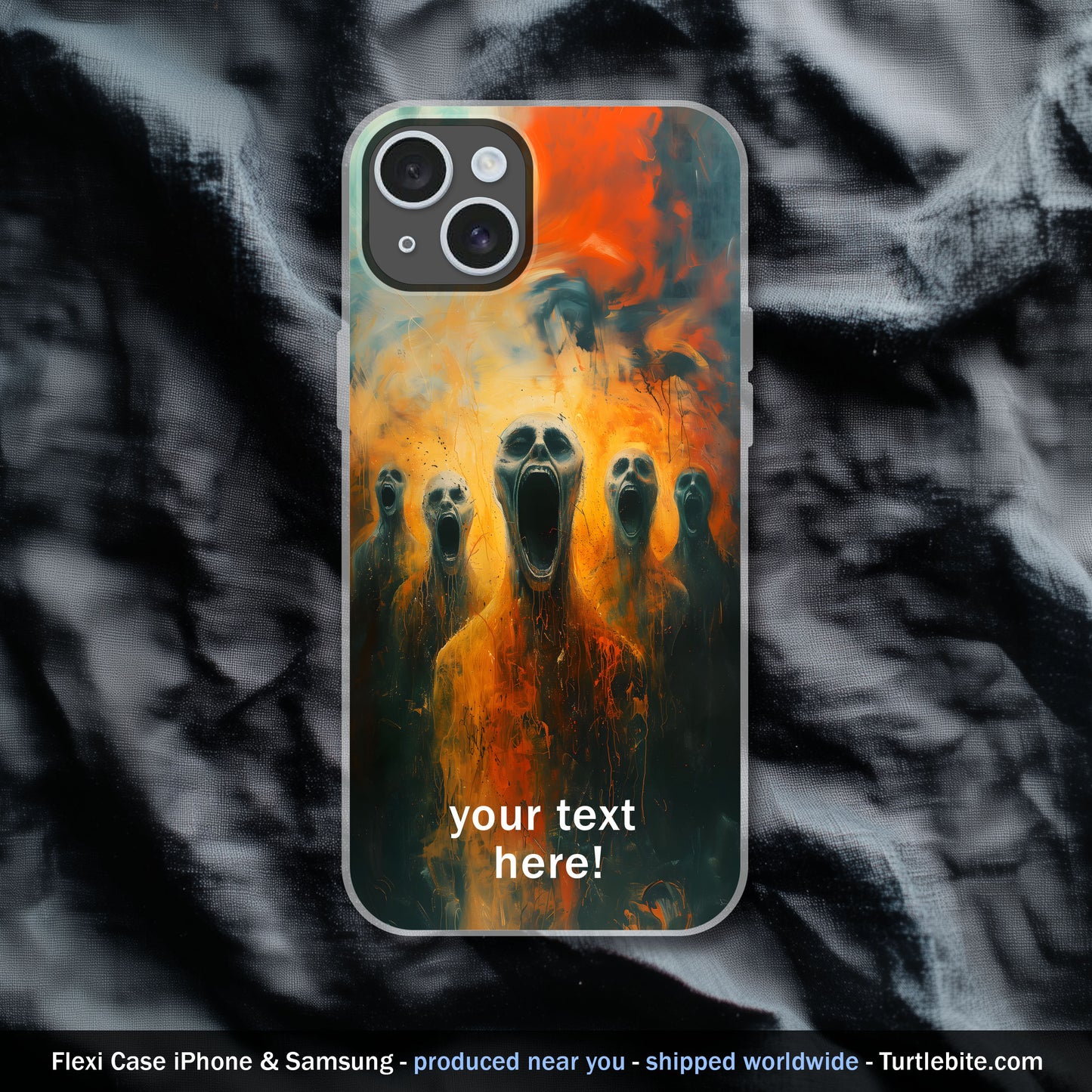 Freaky Screams from Hell Phone Case | Customizable Horror Design for iPhone 15 Pro 14 13 12 11 Plus Samsung S24 Ultra S23 S22 S21 S20