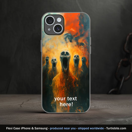 Freaky Screams from Hell Phone Case | Customizable Horror Design for iPhone 15 Pro 14 13 12 11 Plus Samsung S24 Ultra S23 S22 S21 S20