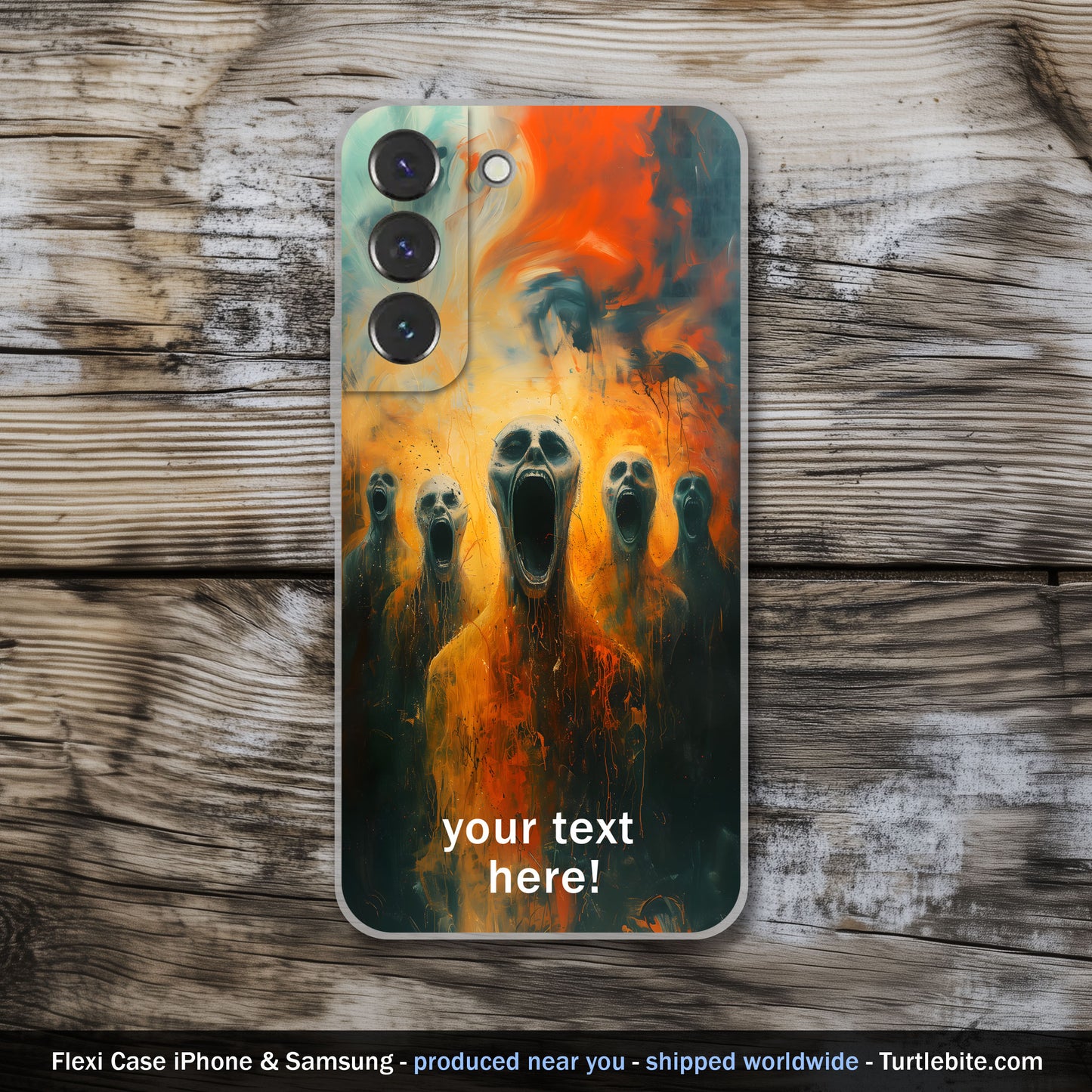 Freaky Screams from Hell Phone Case | Customizable Horror Design for iPhone 15 Pro 14 13 12 11 Plus Samsung S24 Ultra S23 S22 S21 S20