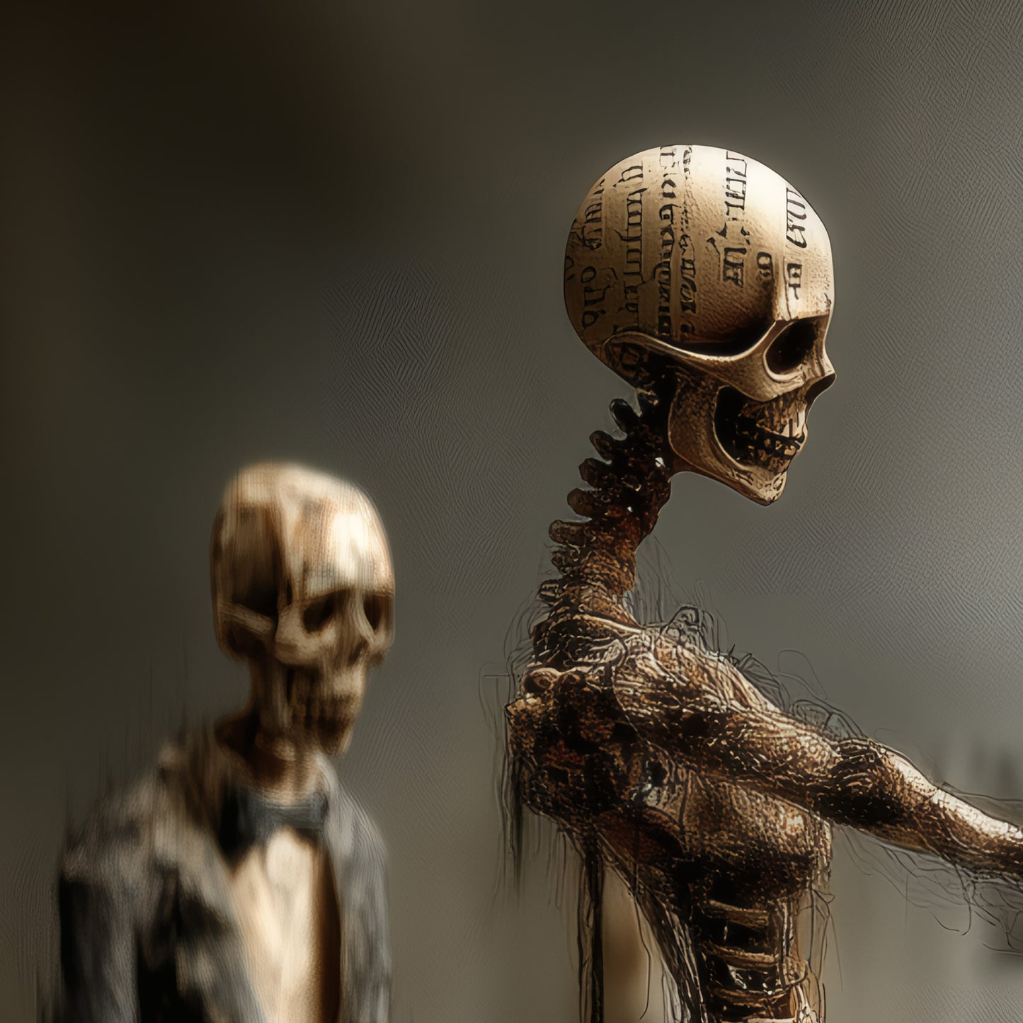 Dancing Skeletons Gothic Art Print, Dark Romantic Decor