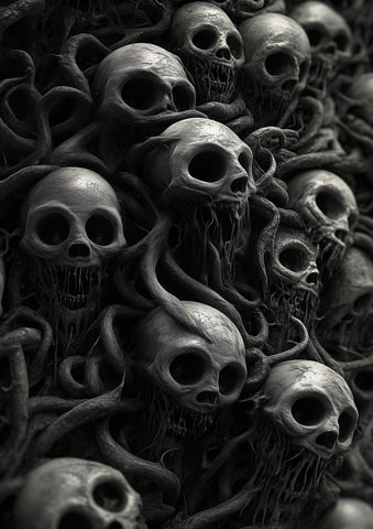 スケルトン ホラーアート Suicide Up for grabs #art #artwork #illustration #drawing