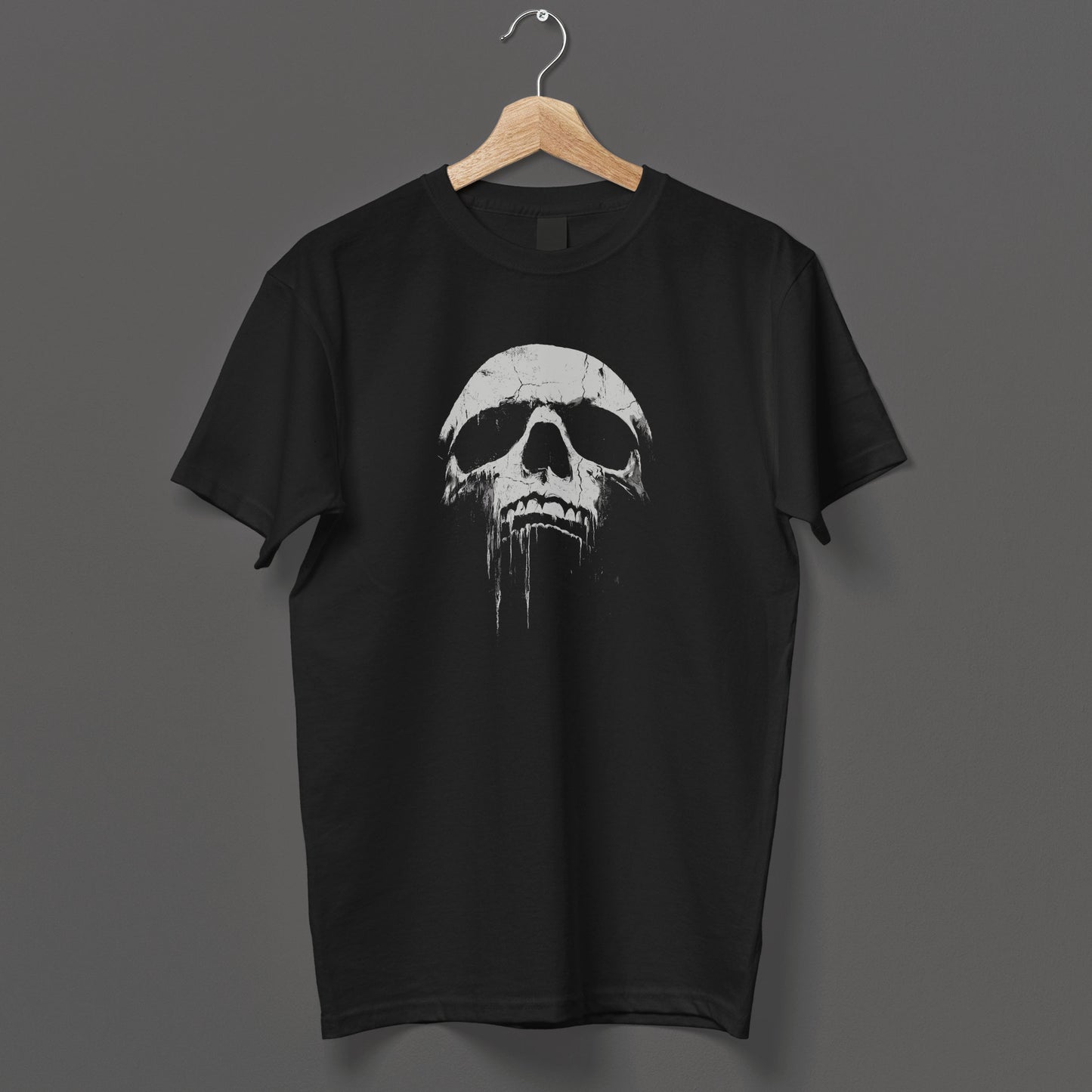 Creepy skull tshirt black and white melting skull gothic clothing alternative apparel