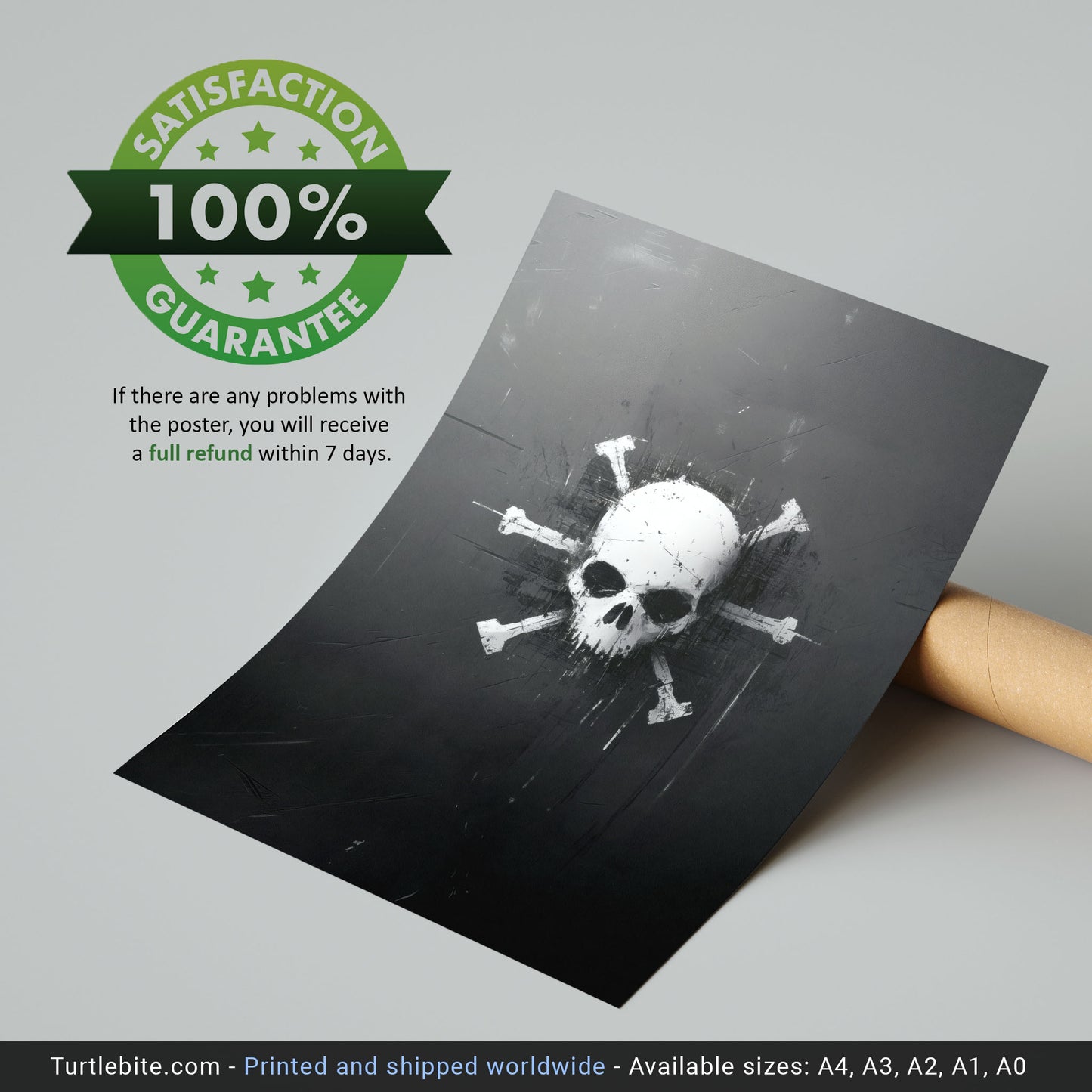 Skull Wall Art - Gothic Grunge Crossbones Dark Print