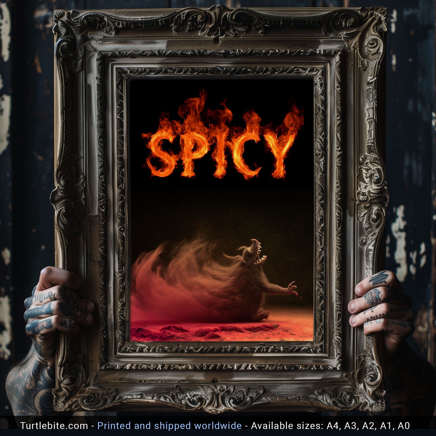 Spicy Kitchen Art - Fire Wall Poster | Hot Sauce Gift