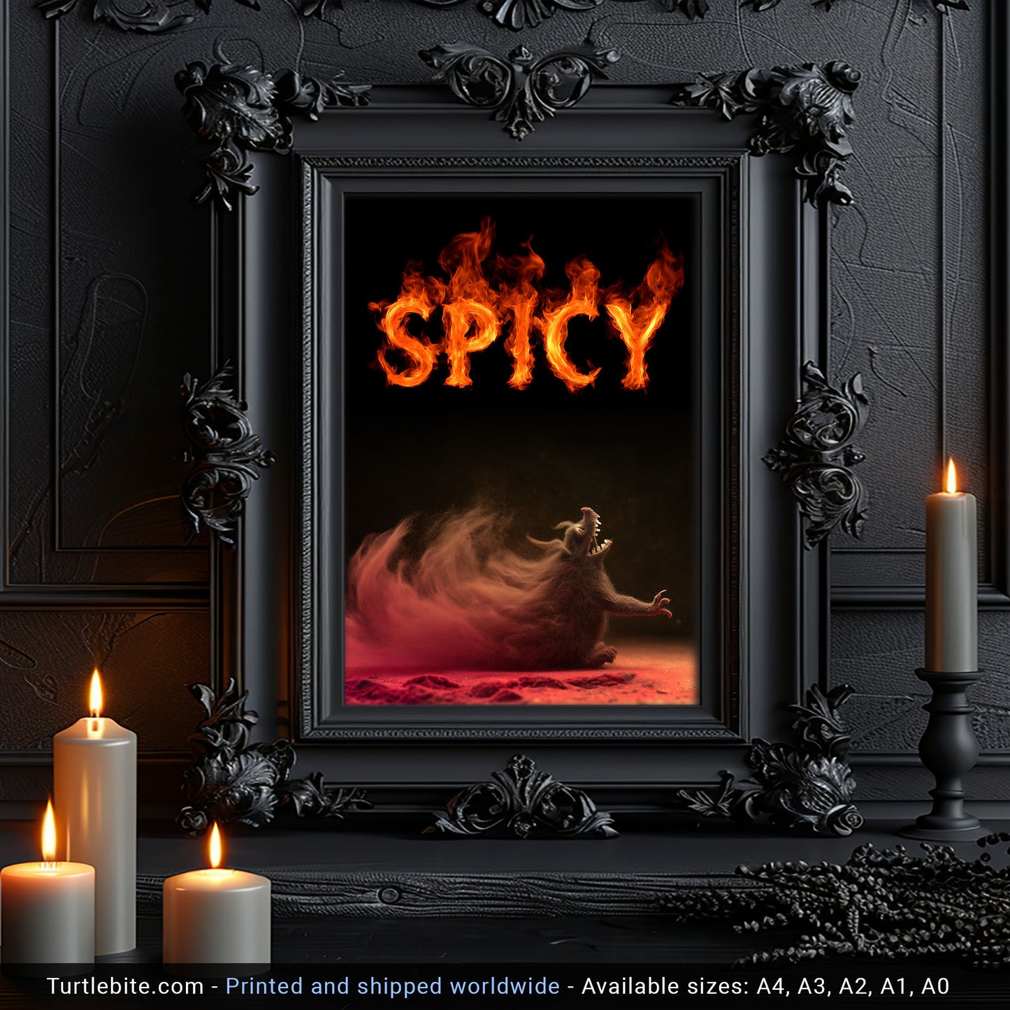 Spicy Kitchen Art - Fire Wall Poster | Hot Sauce Gift