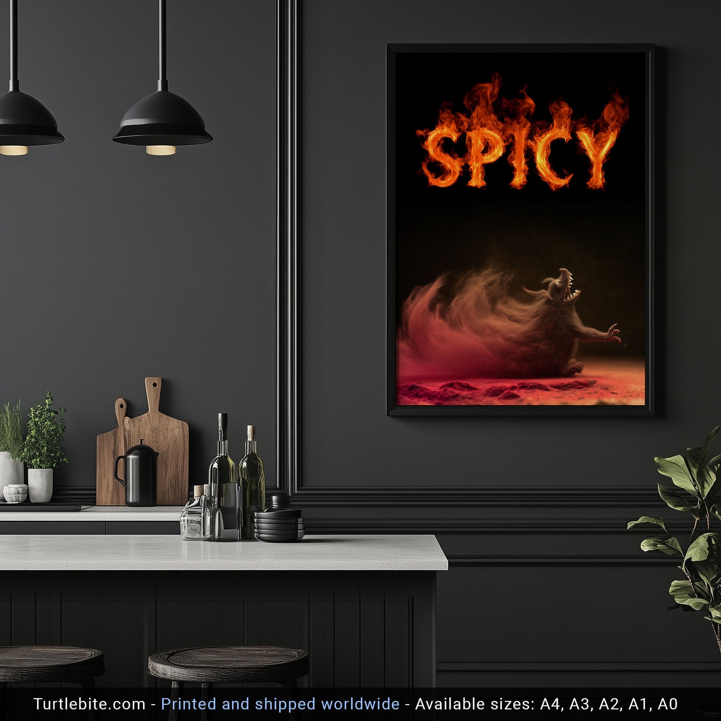 Spicy Kitchen Art - Fire Wall Poster | Hot Sauce Gift