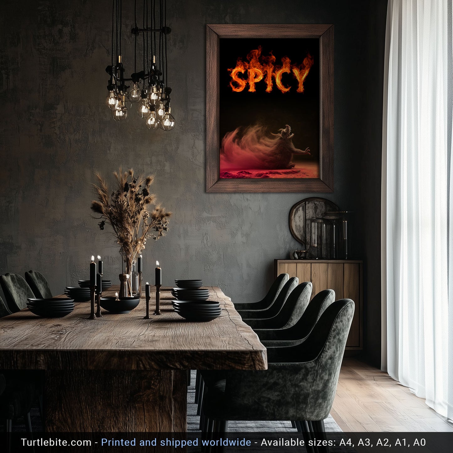 Spicy Kitchen Art - Fire Wall Poster | Hot Sauce Gift