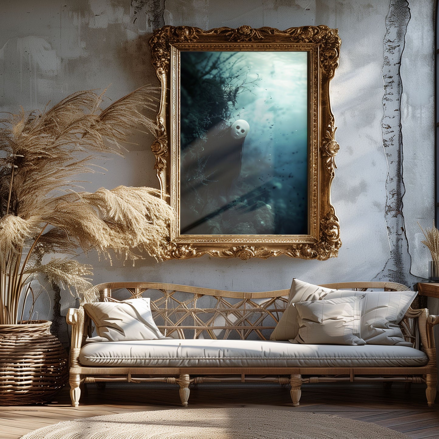 Spooky Gothic Staring Ghost Underwater Poster