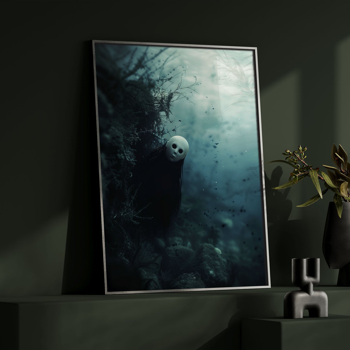 Spooky Gothic Staring Ghost Underwater Poster