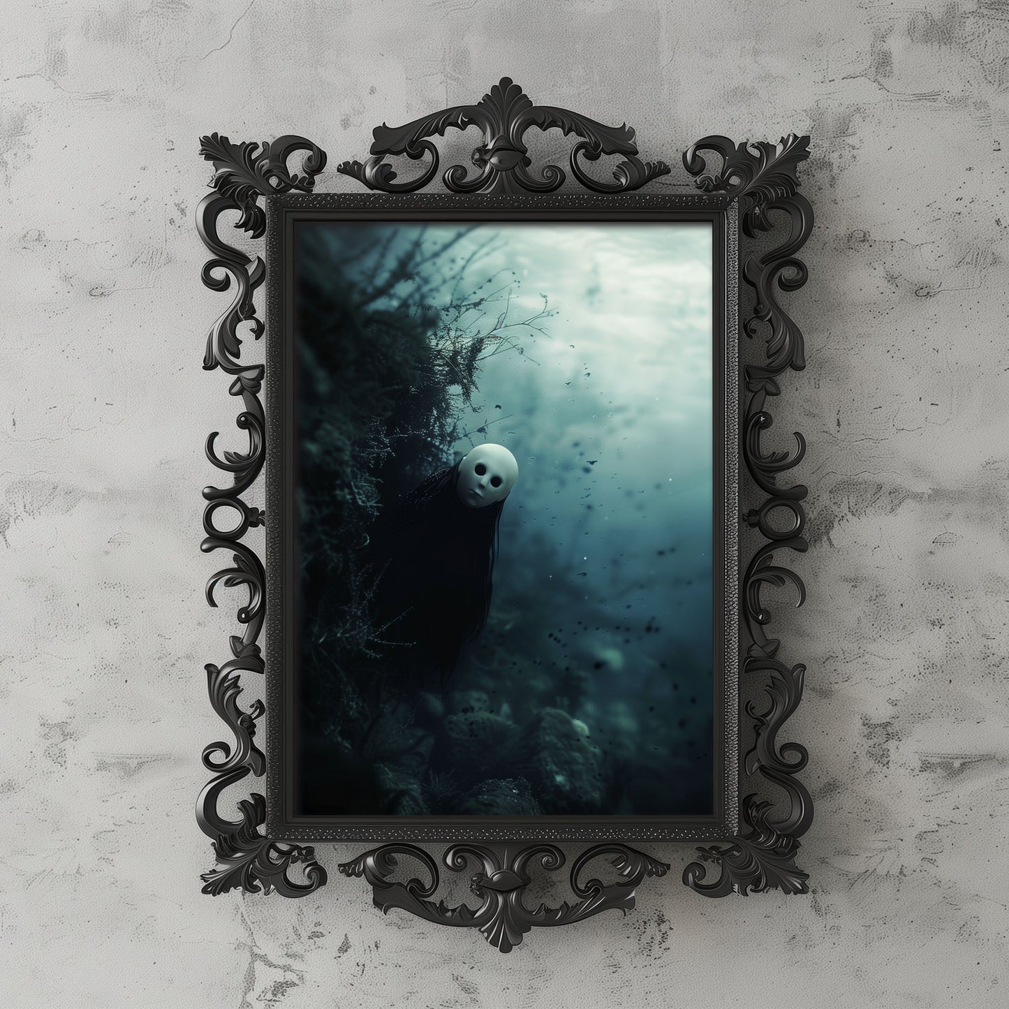 Spooky Gothic Staring Ghost Underwater Poster