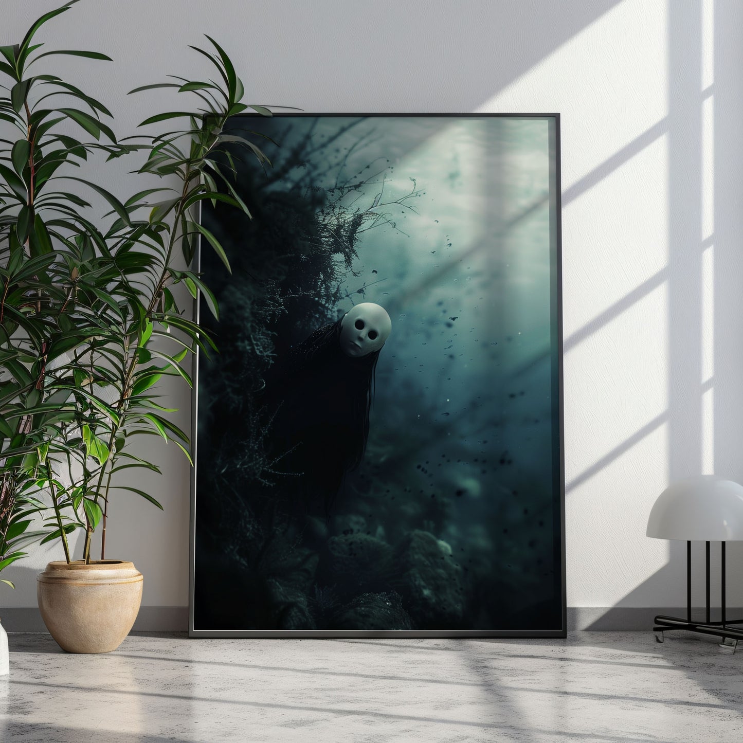 Spooky Gothic Staring Ghost Underwater Poster